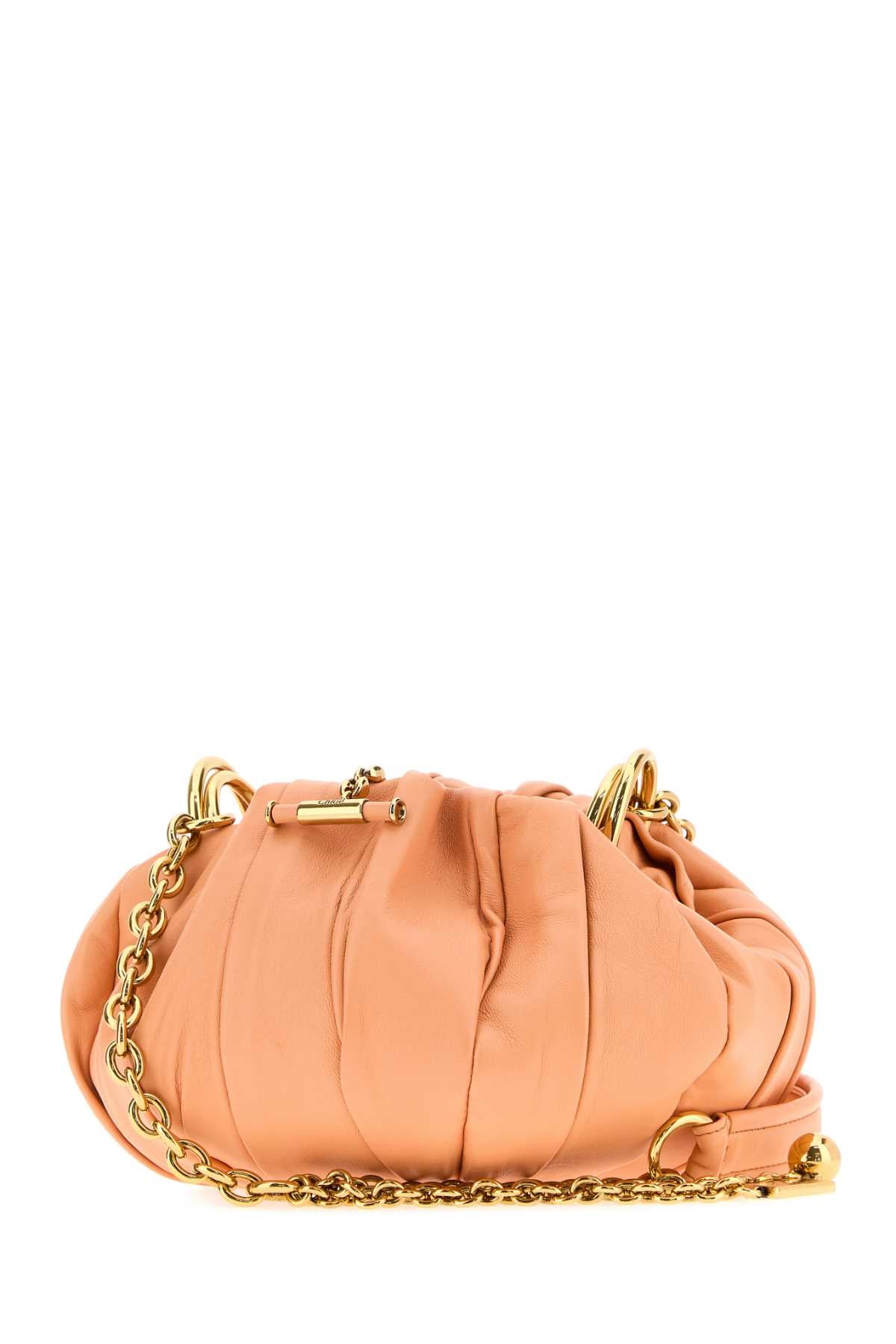 Chloe Women Peach Leather Chloe Plisse Bucket Bag CHLOE