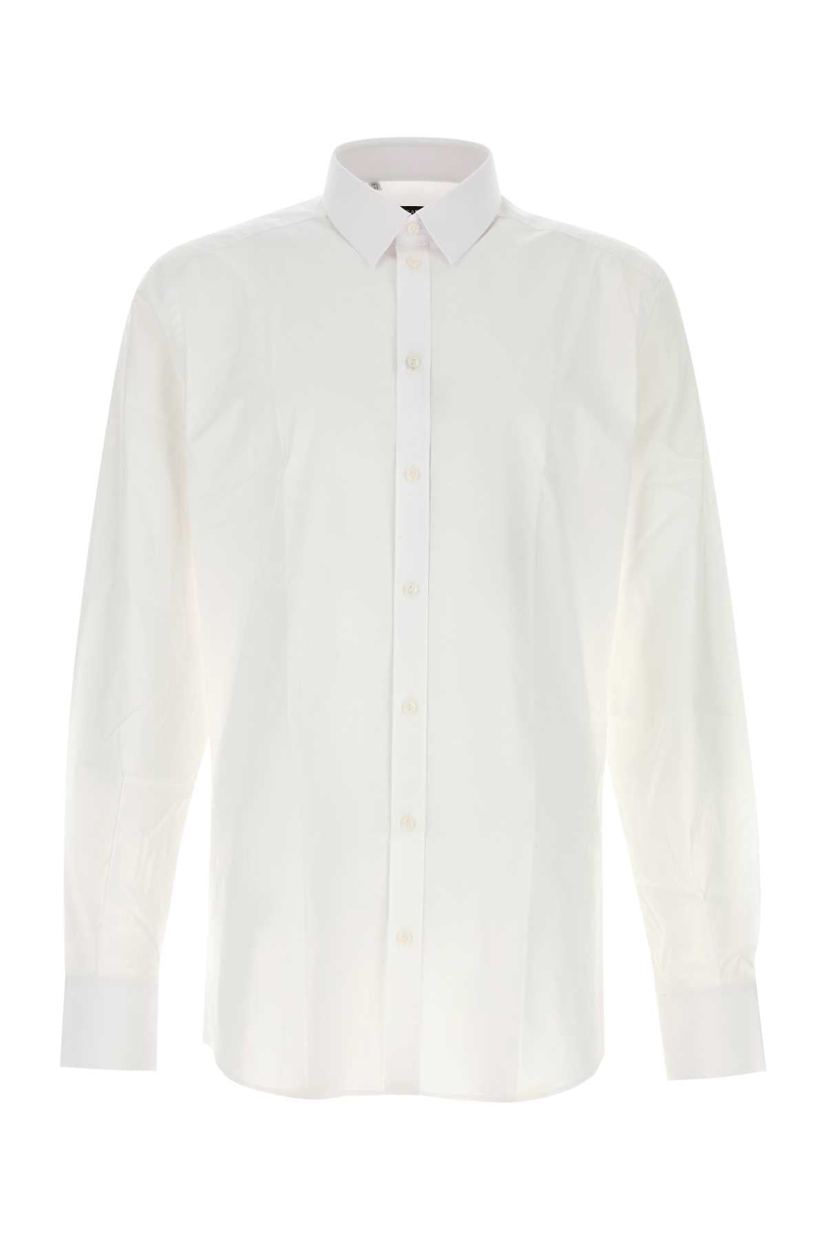 Dolce & Gabbana Men White Poplin Shirt DOLCE & GABBANA