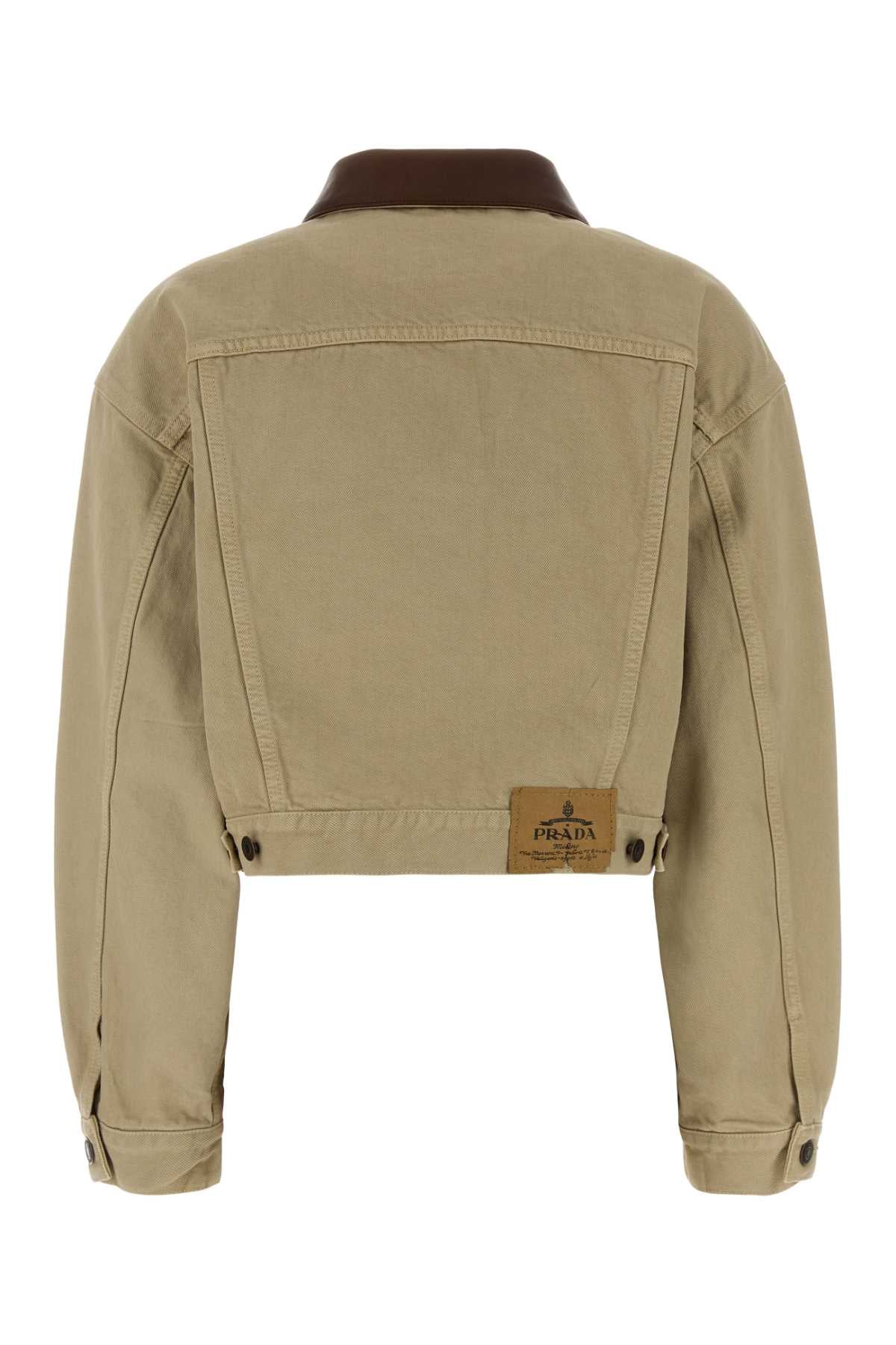 Prada Women Sand Denim Jacket PRADA