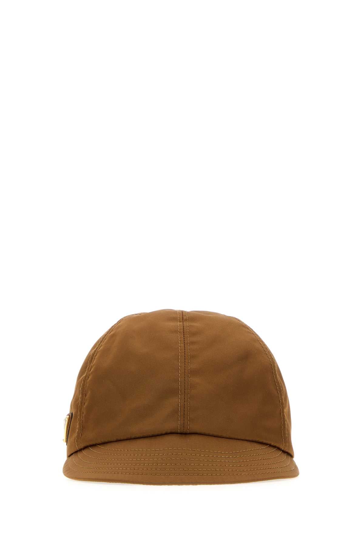 Prada Women Brown Re-Nylon Baseball Cap PRADA