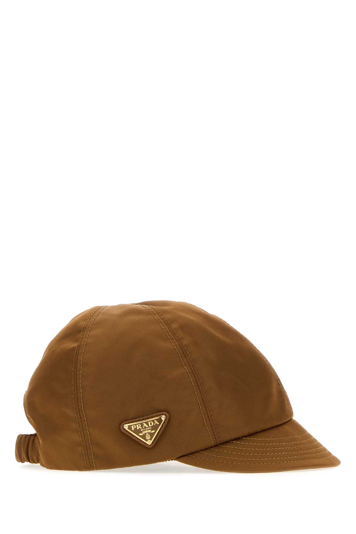 Prada Women Brown Re-Nylon Baseball Cap PRADA