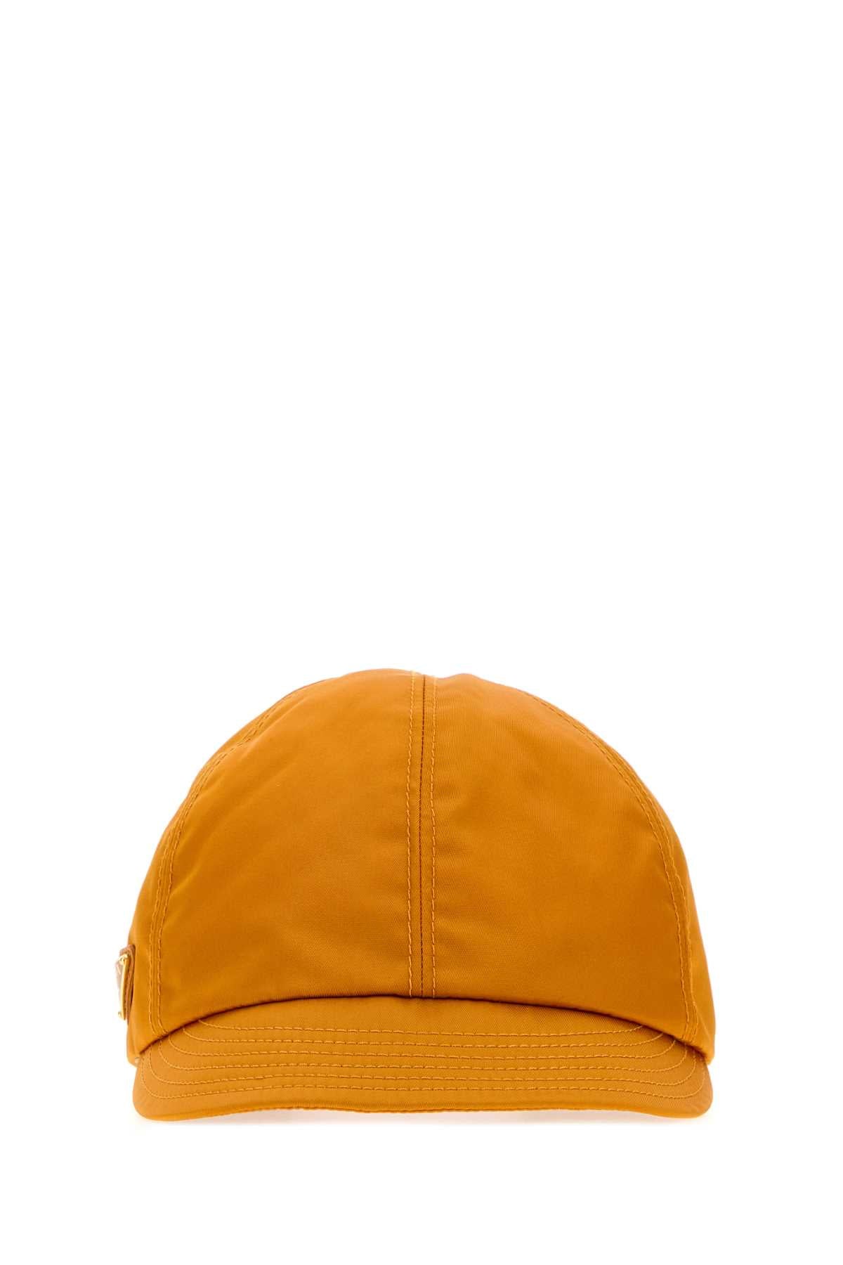 Prada Women Orange Re-Nylon Baseball Cap PRADA