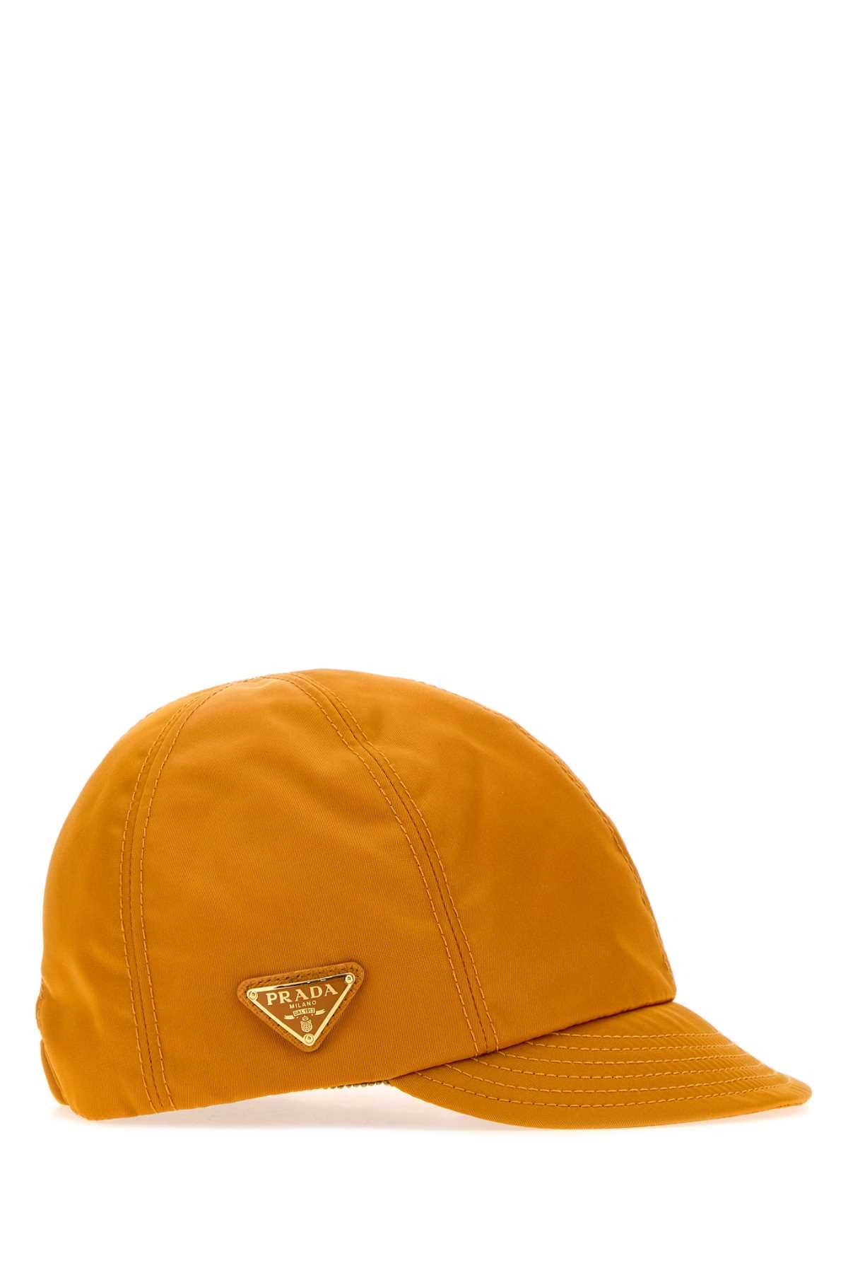 Prada Women Orange Re-Nylon Baseball Cap PRADA