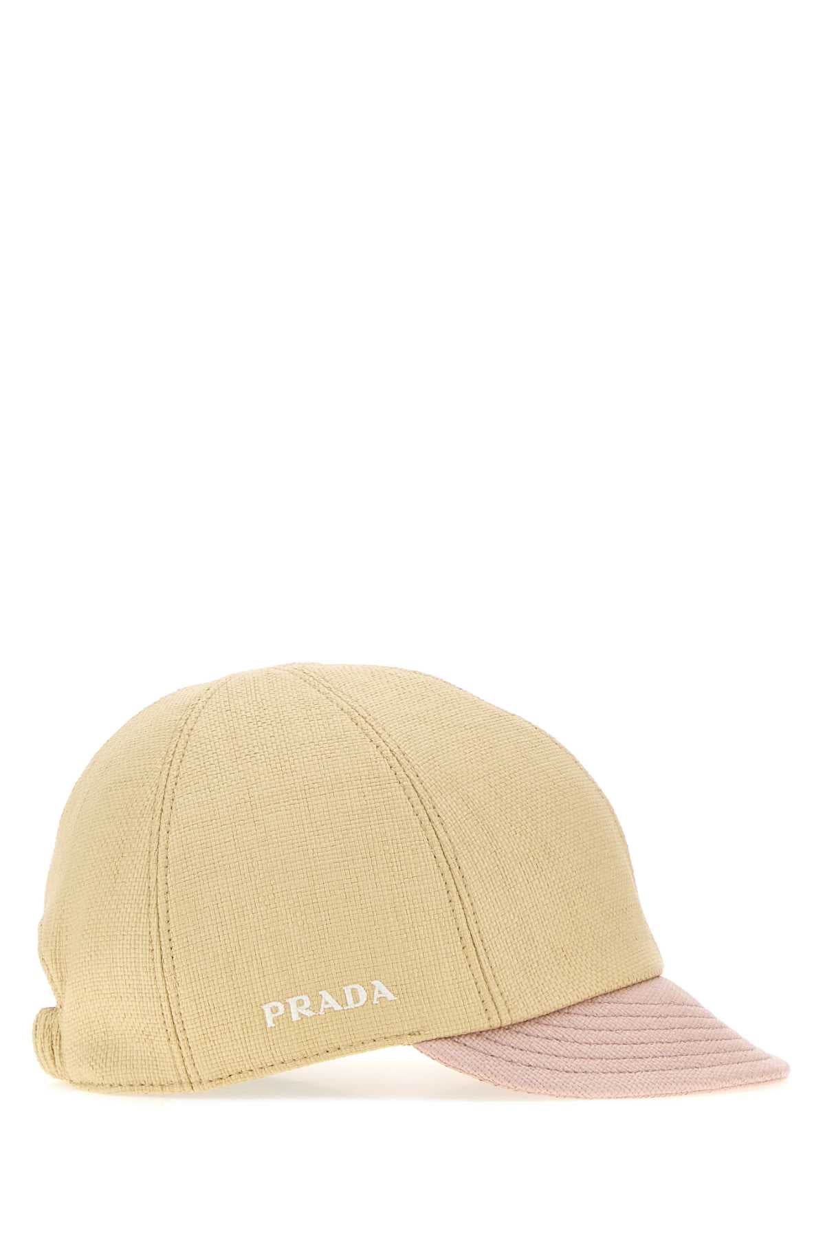 Prada Women Beige Canvas Baseball Cap PRADA