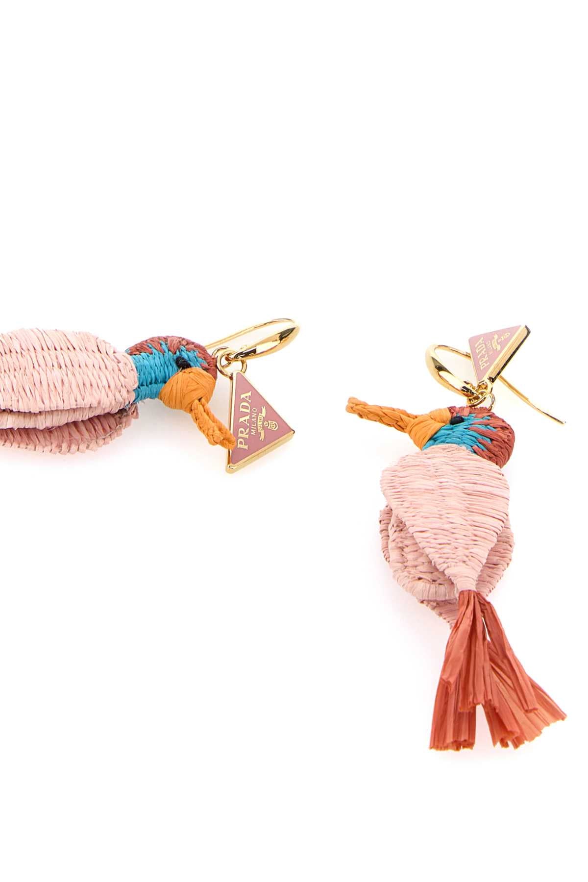 Prada Women Multicolor Raffia Earrings PRADA