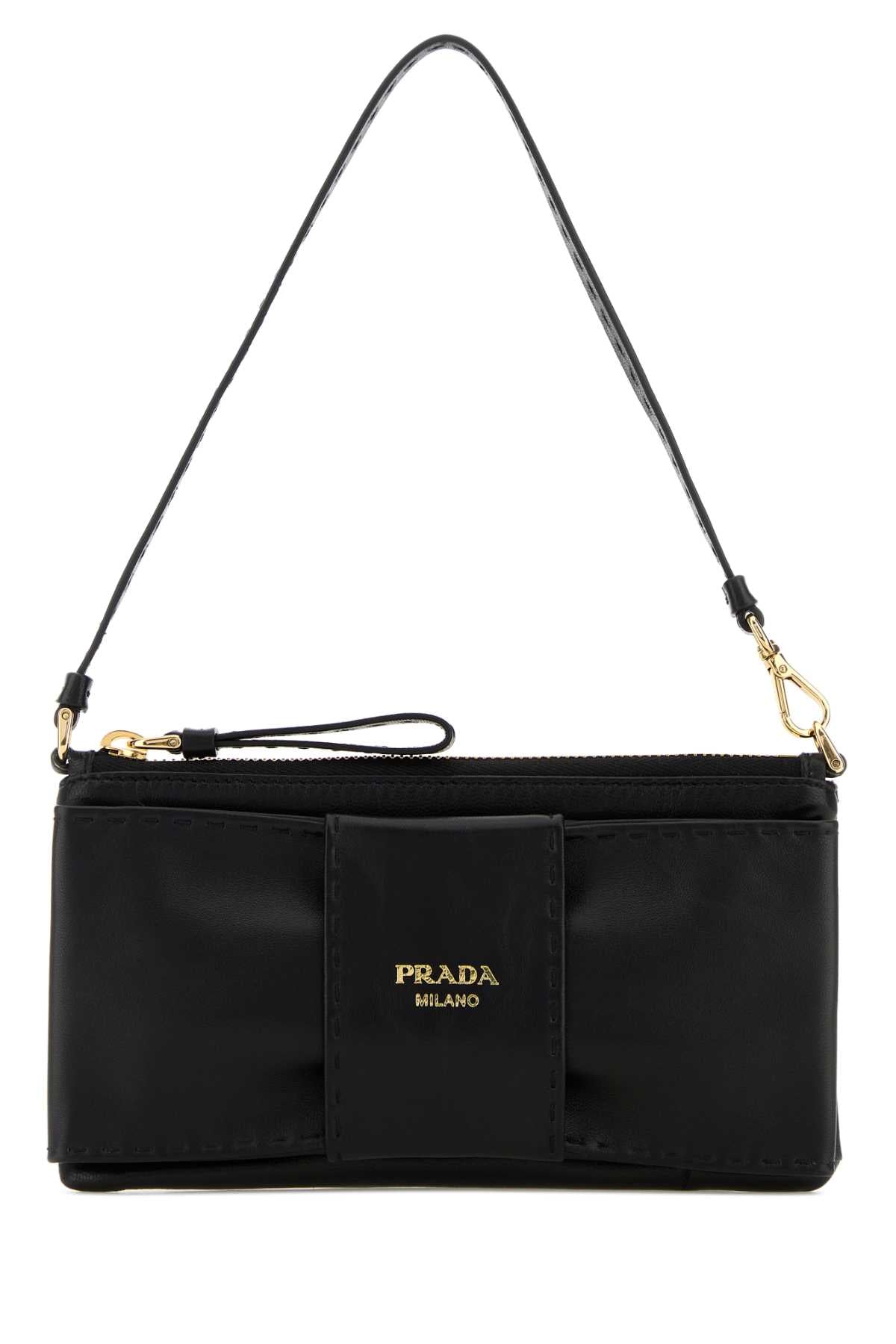 Prada Women Black Nappa Leather Shoulder Bag PRADA