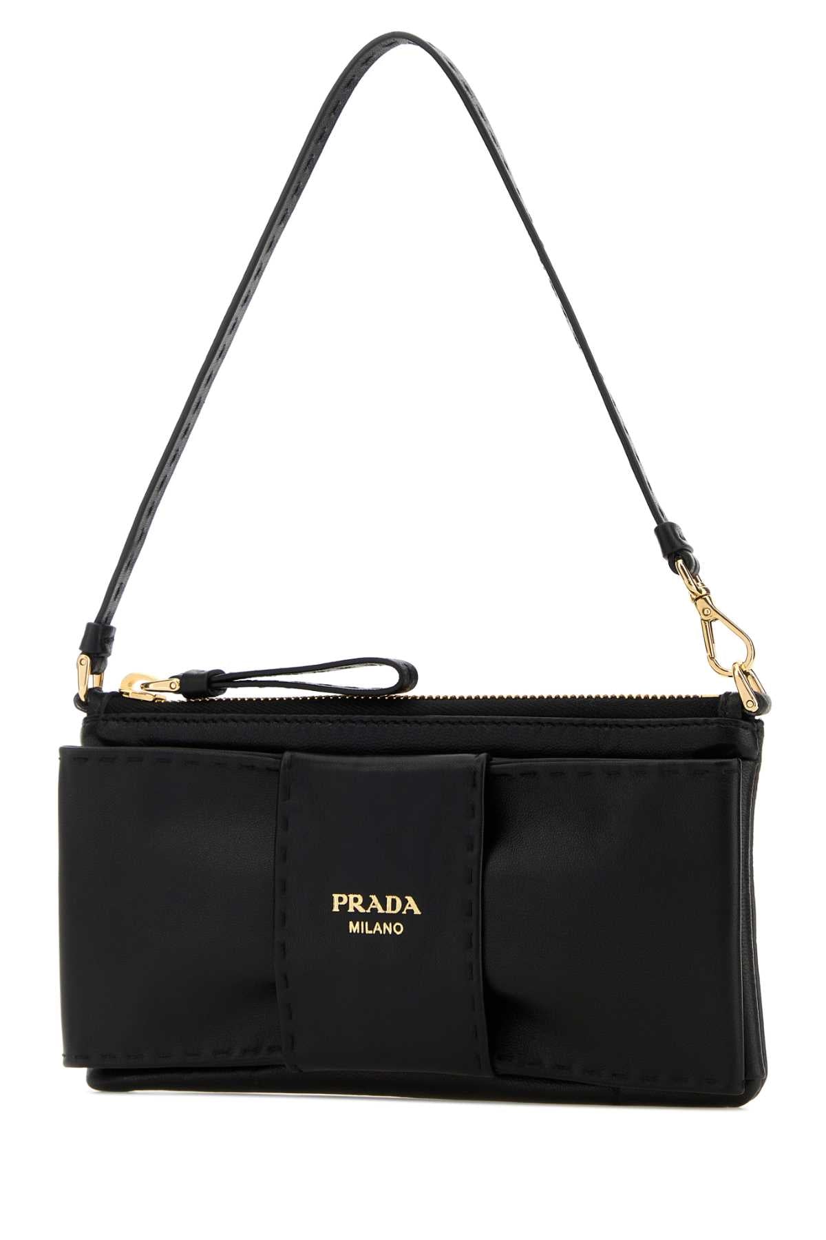 Prada Women Black Nappa Leather Shoulder Bag PRADA