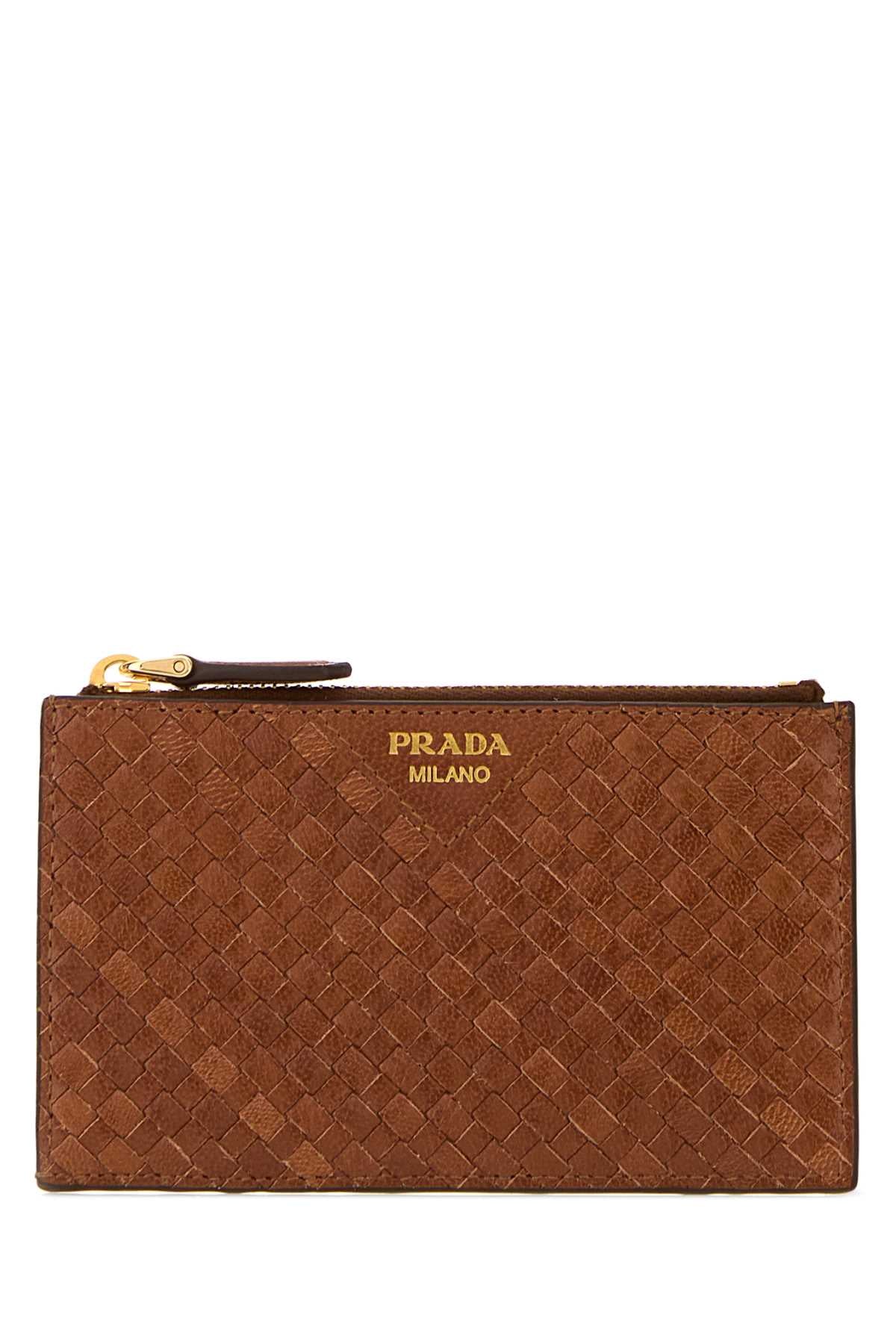 Prada Women Caramel Leather Card Holder PRADA