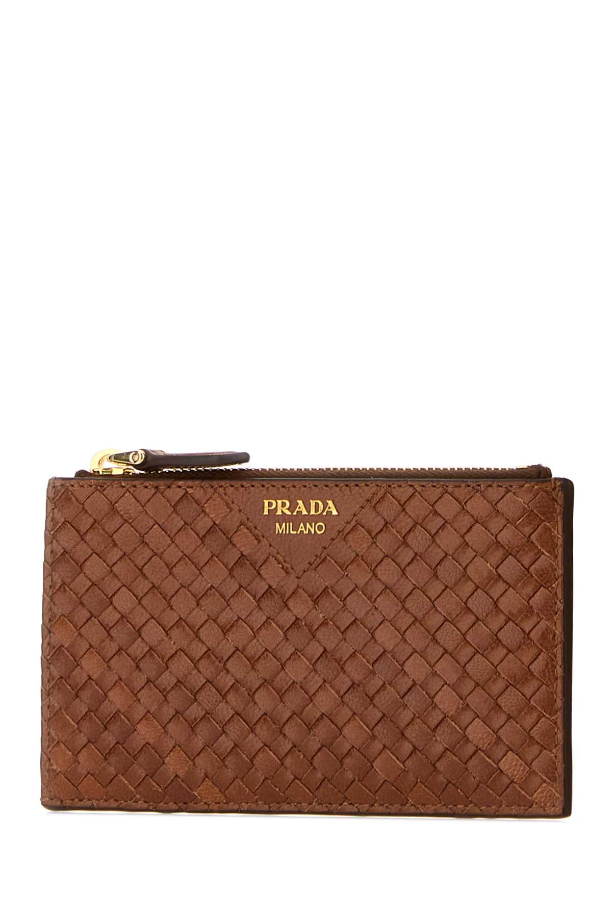 Prada Women Caramel Leather Card Holder PRADA