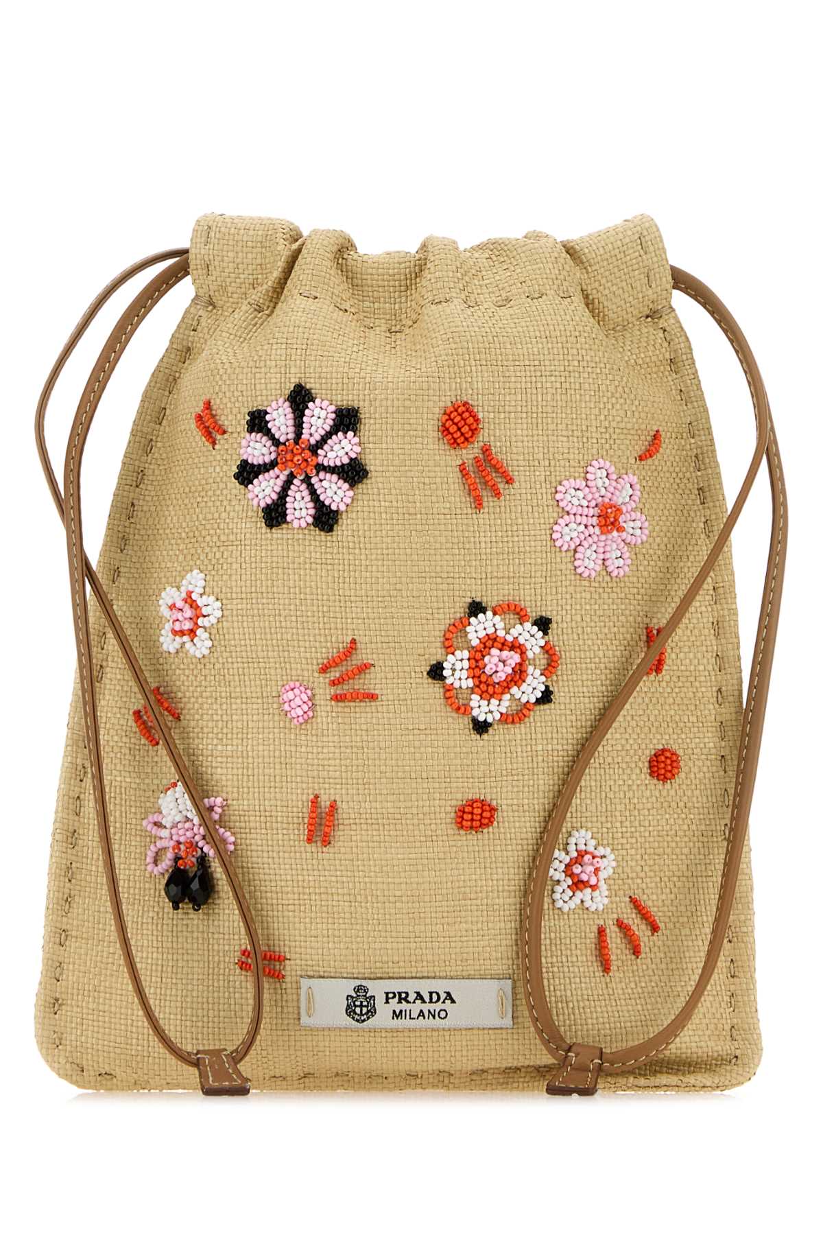 Prada Women Beige Canvas Phone Holder PRADA