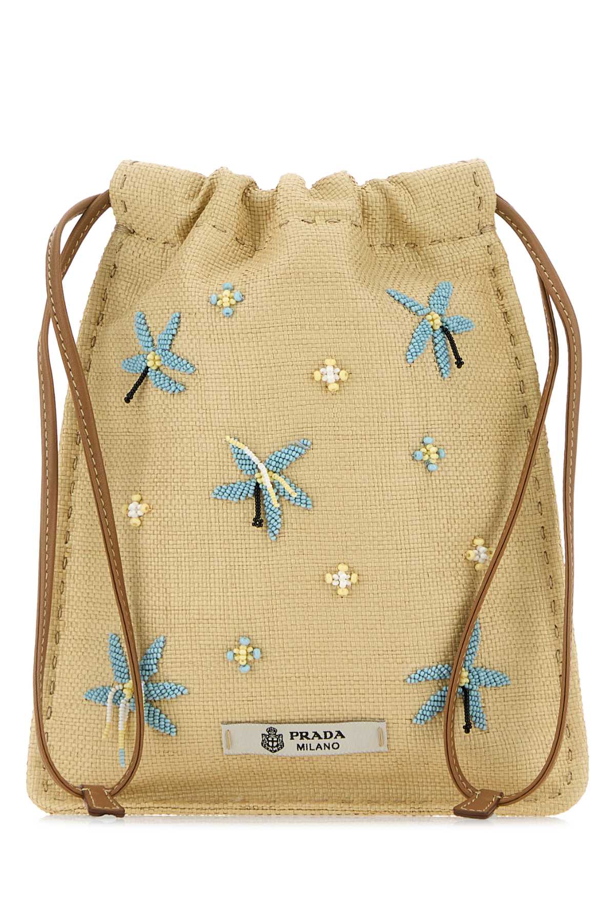 Prada Women Beige Canvas Phone Holder PRADA