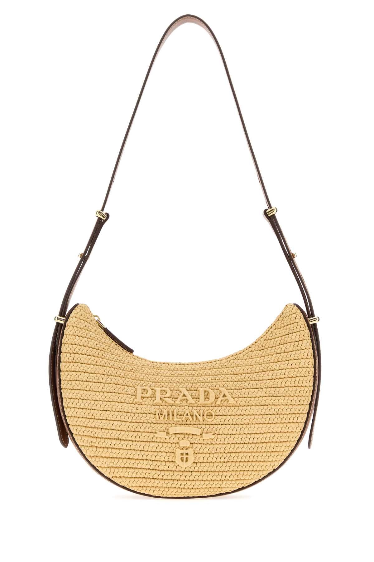 Prada Women Raffia Small Prada Arque Crossbody Bag PRADA