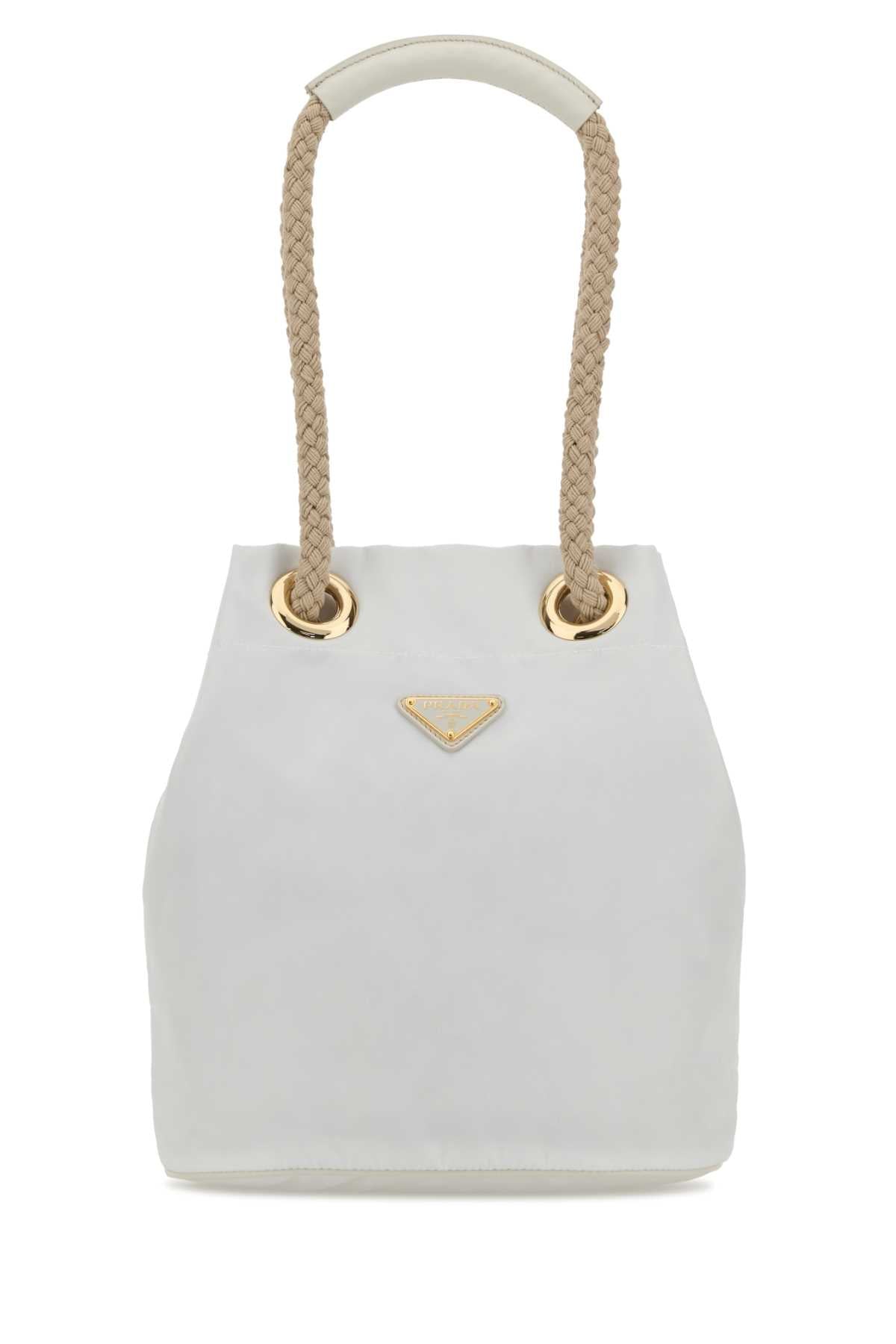 Prada Women White Re-Nylon Prada Mariner Bucket Bag PRADA