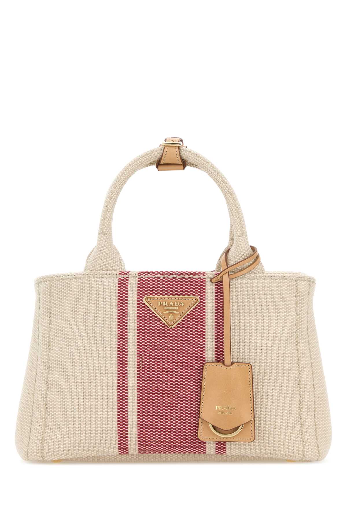 Prada Women Sand Canvas Small Prada Jardiniã¨Re Handbag PRADA