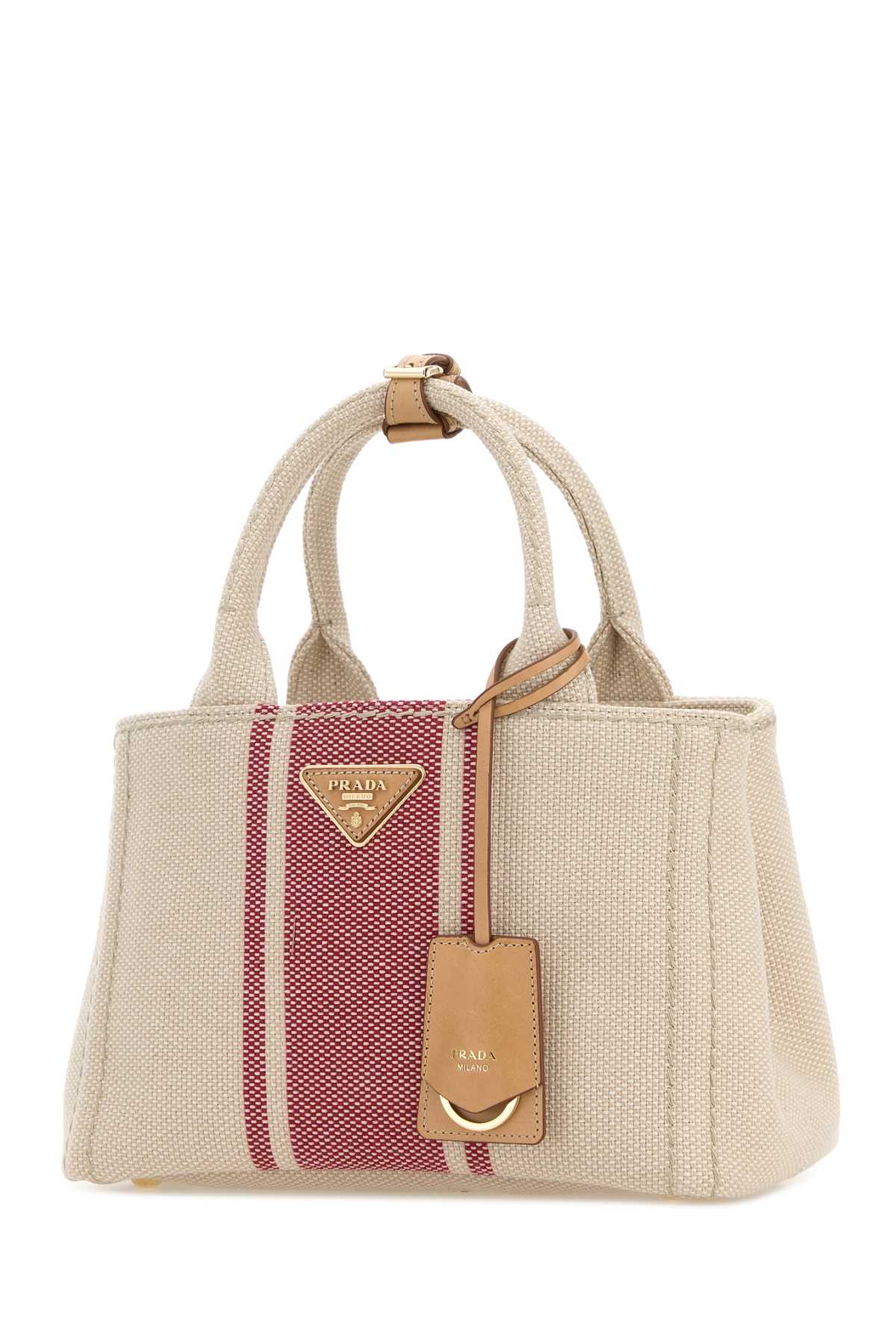 Prada Women Sand Canvas Small Prada Jardiniã¨Re Handbag PRADA