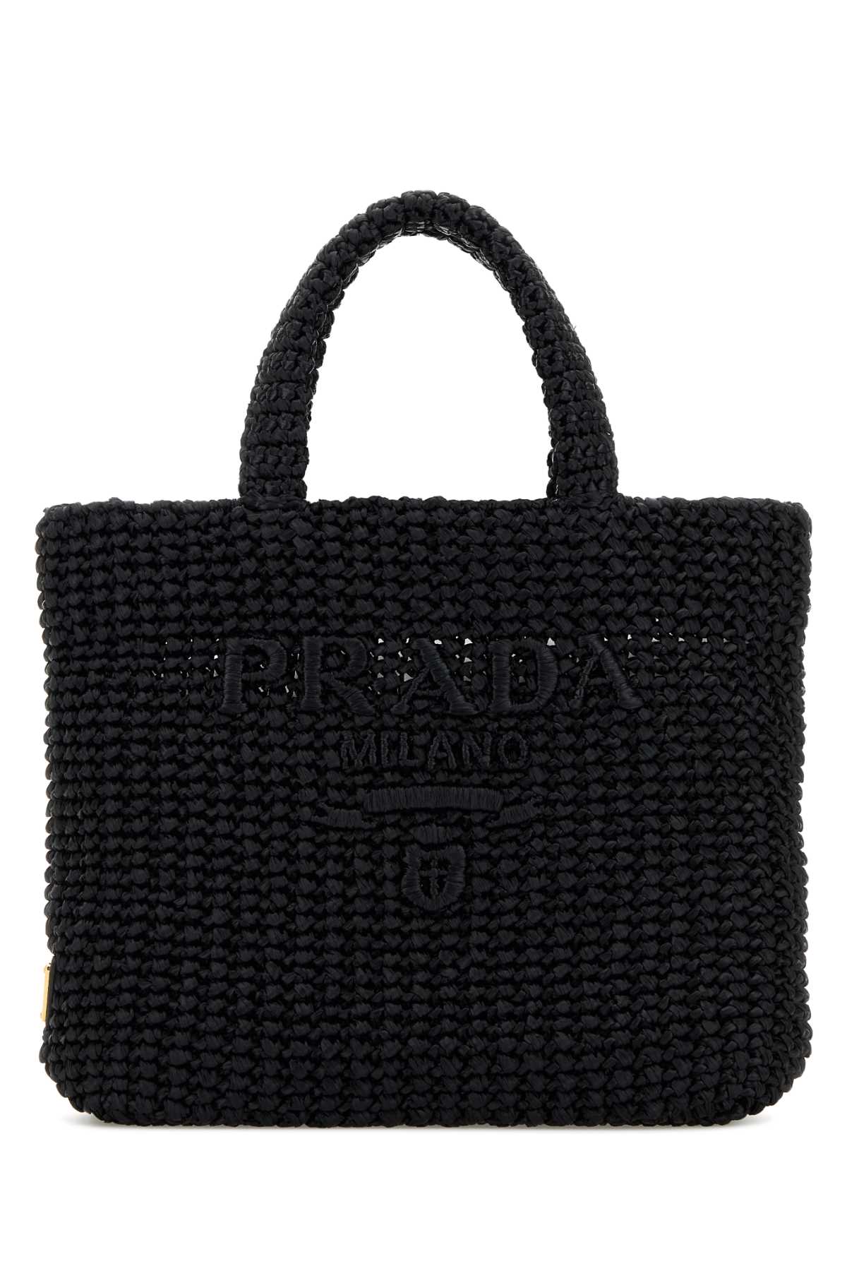 Prada Women Black Raffia Shopping Bag PRADA
