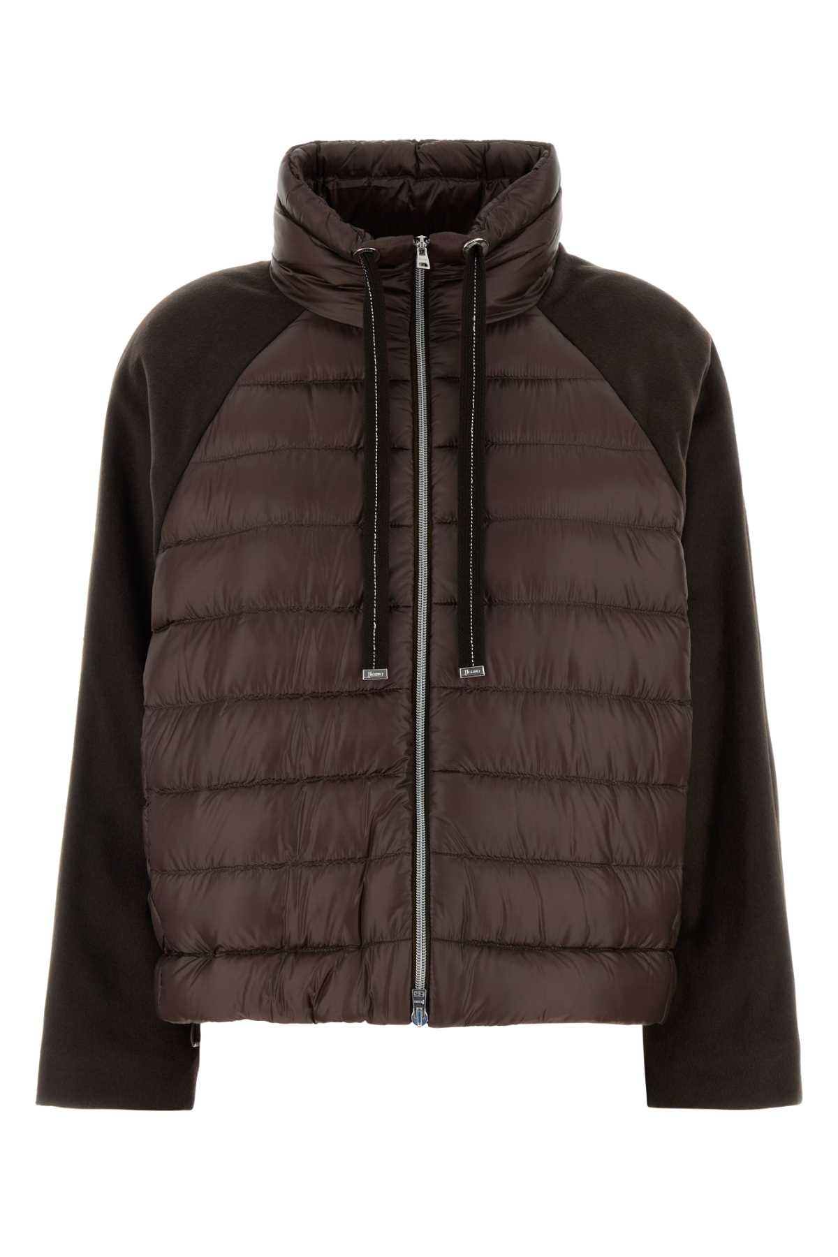 Herno Women Chocolate Nylon Down Jacket HERNO