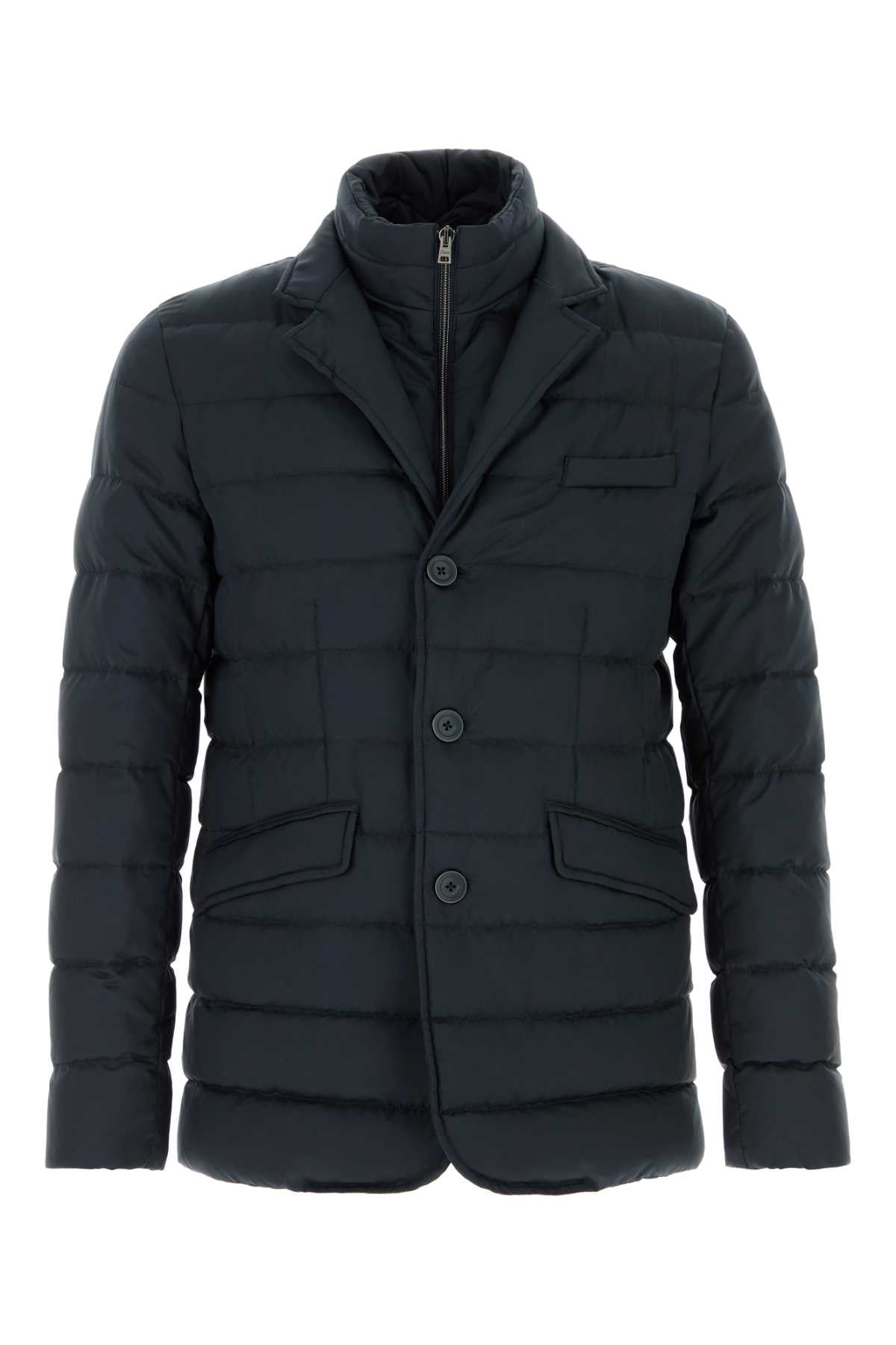 Herno Men Navy Blue Polyester Down Jacket HERNO