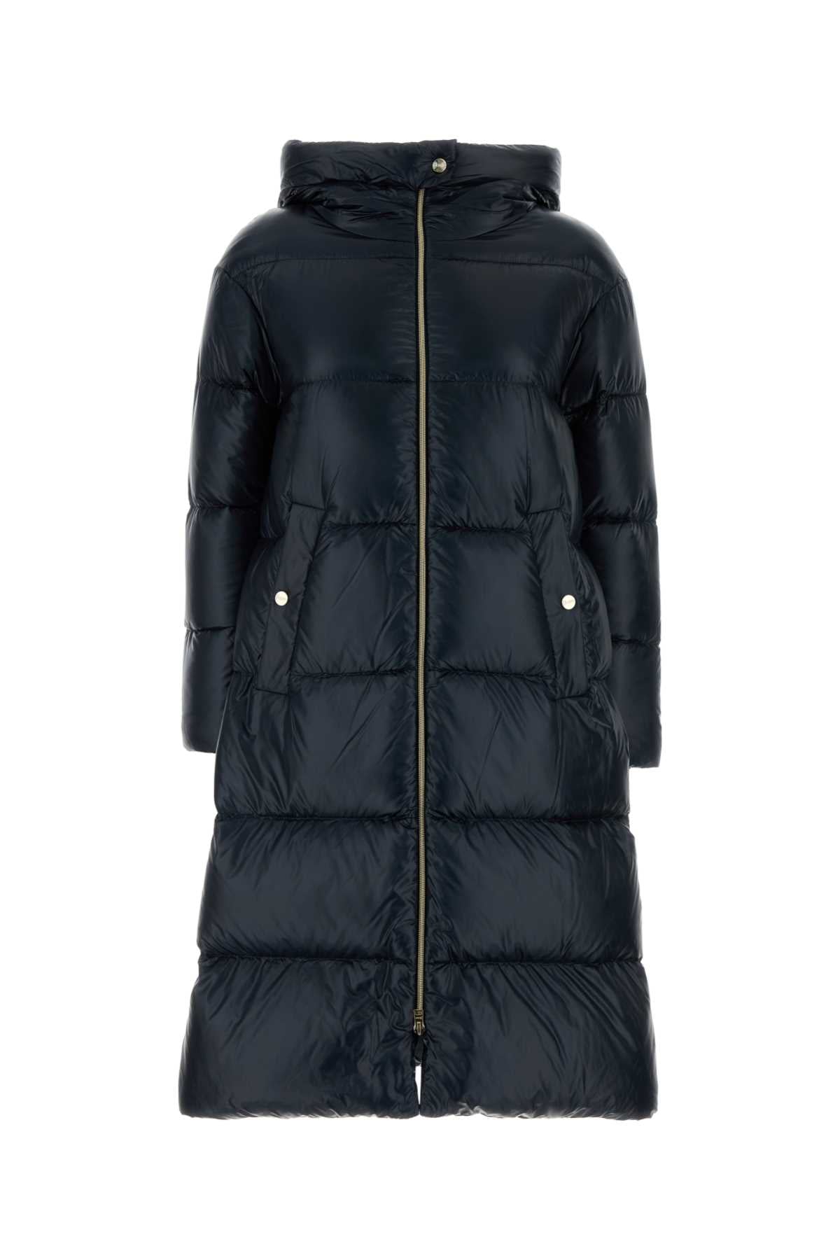 Herno Women Navy Blue Nylon Down Jacket HERNO