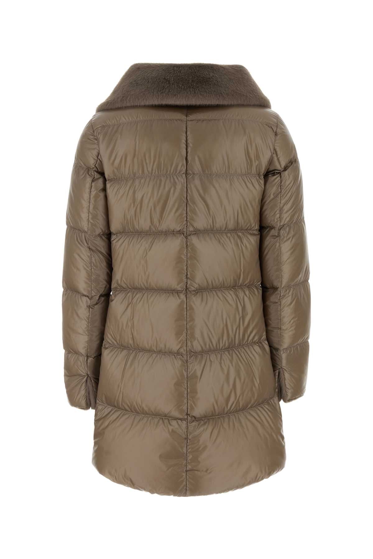 Herno Women Dove Grey Nylon Down Jacket HERNO