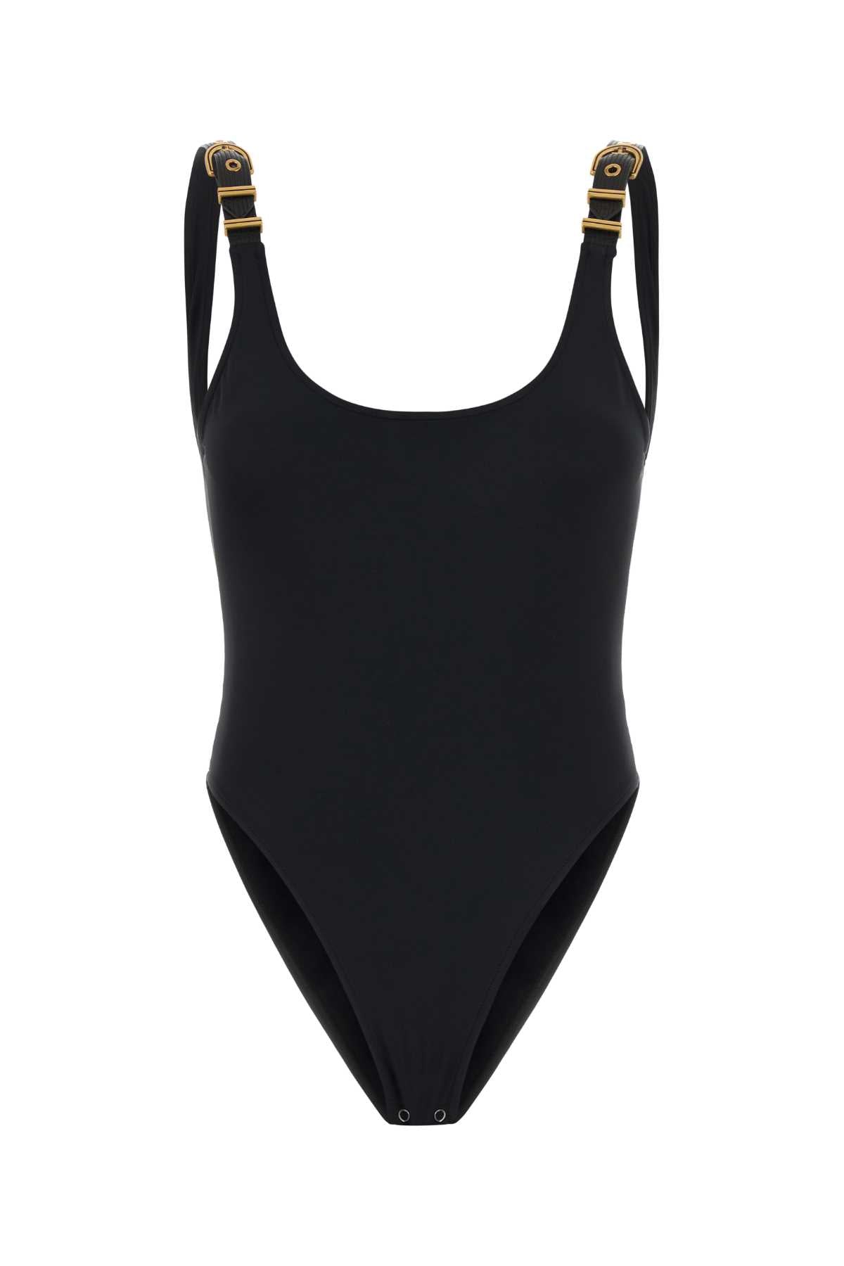Versace Women Black Stretch Nylon Bodysuit VERSACE