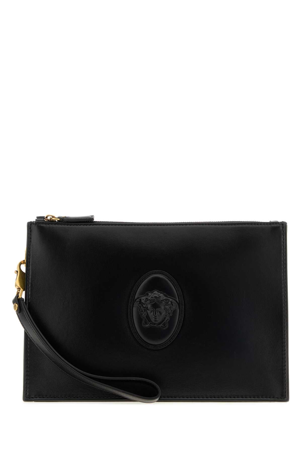 Versace Men Black Leather Clutch VERSACE
