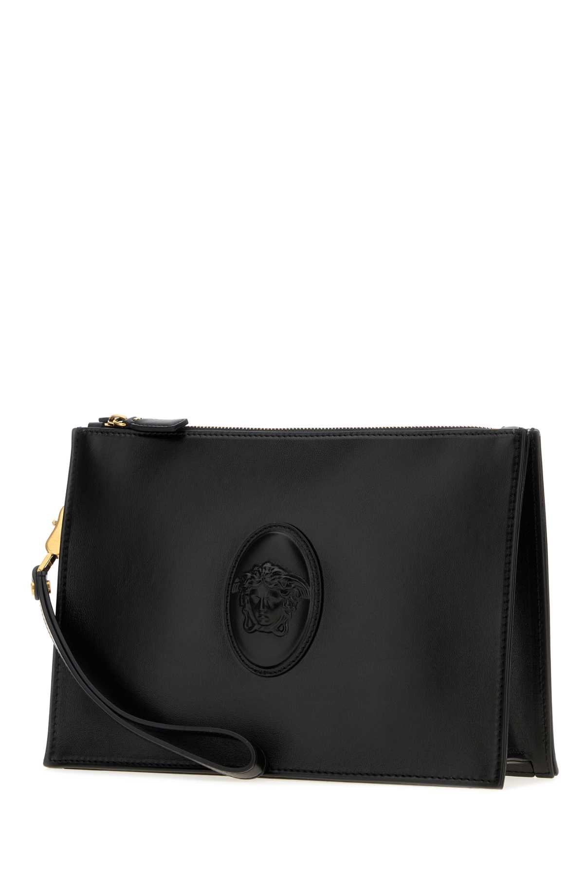 Versace Men Black Leather Clutch VERSACE