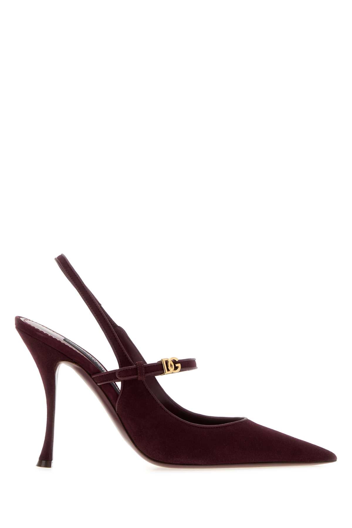 Dolce & Gabbana Women Burgundy Suede Pumps DOLCE & GABBANA