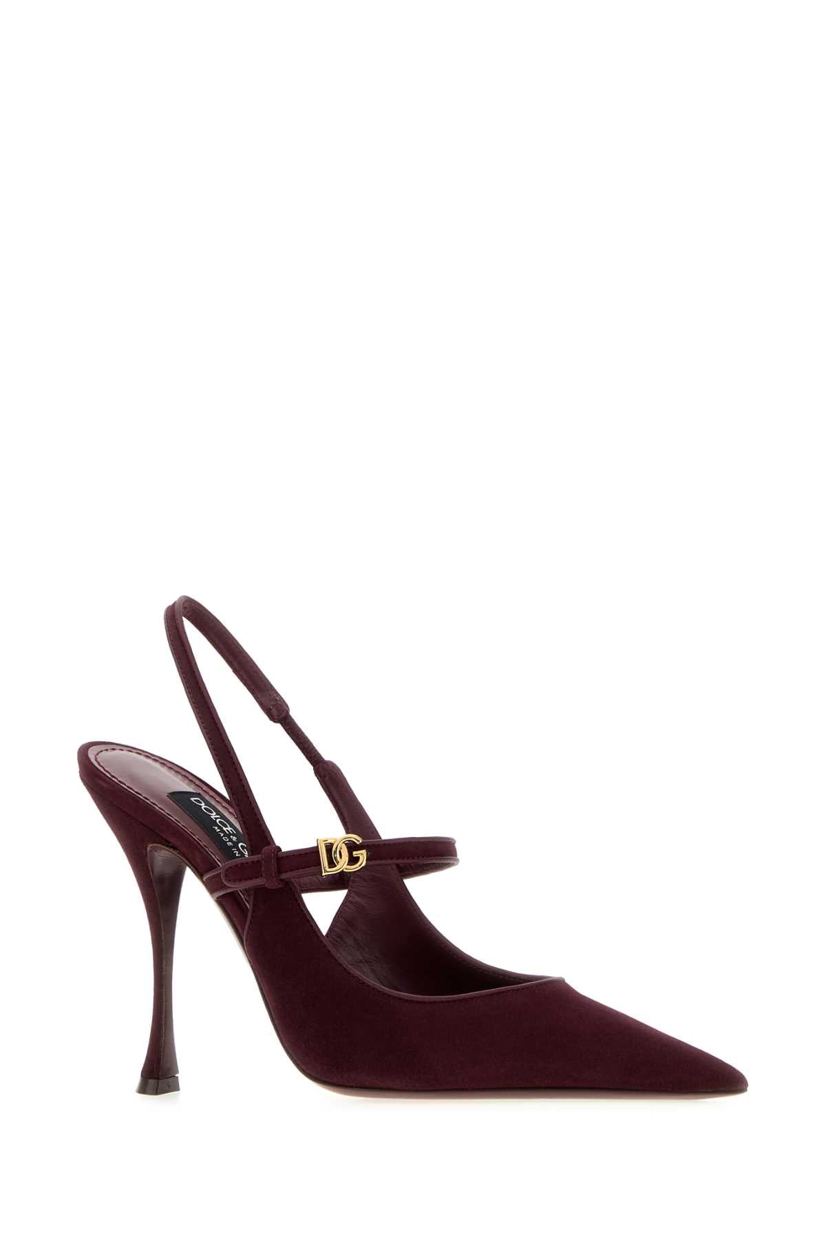 Dolce & Gabbana Women Burgundy Suede Pumps DOLCE & GABBANA