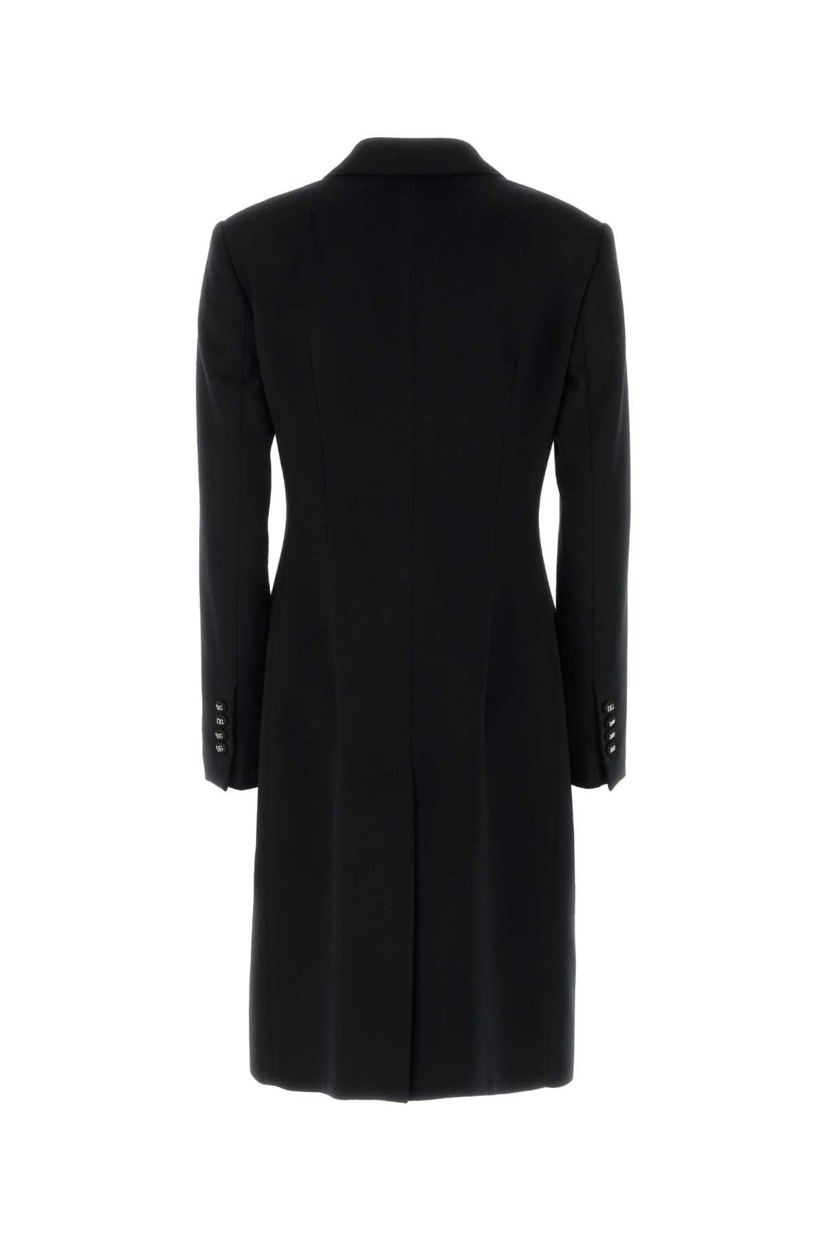 Dolce & Gabbana Women Black Wool Coat DOLCE & GABBANA