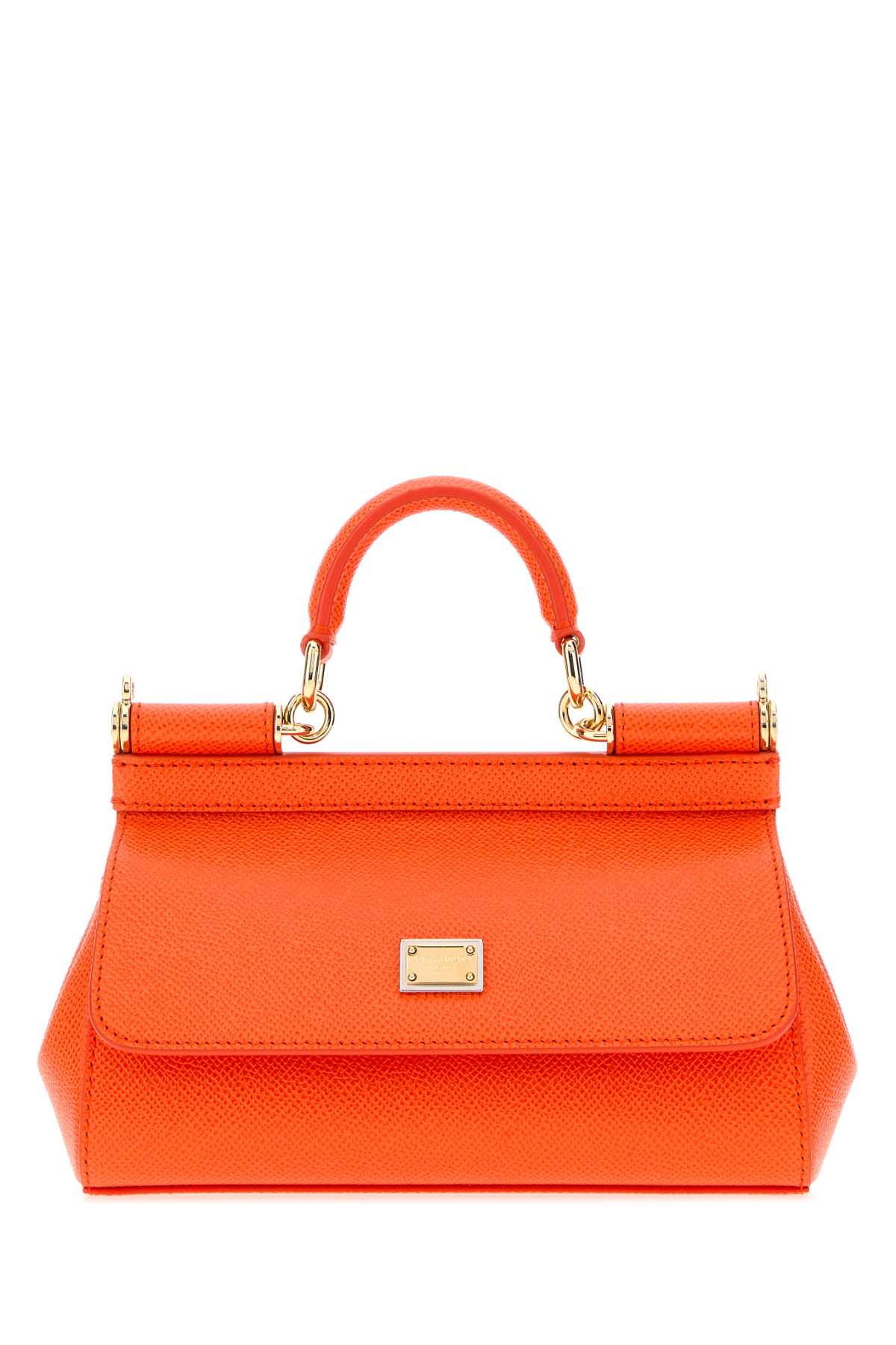 Dolce & Gabbana Women Orange Leather Small Sicily Handbag DOLCE & GABBANA