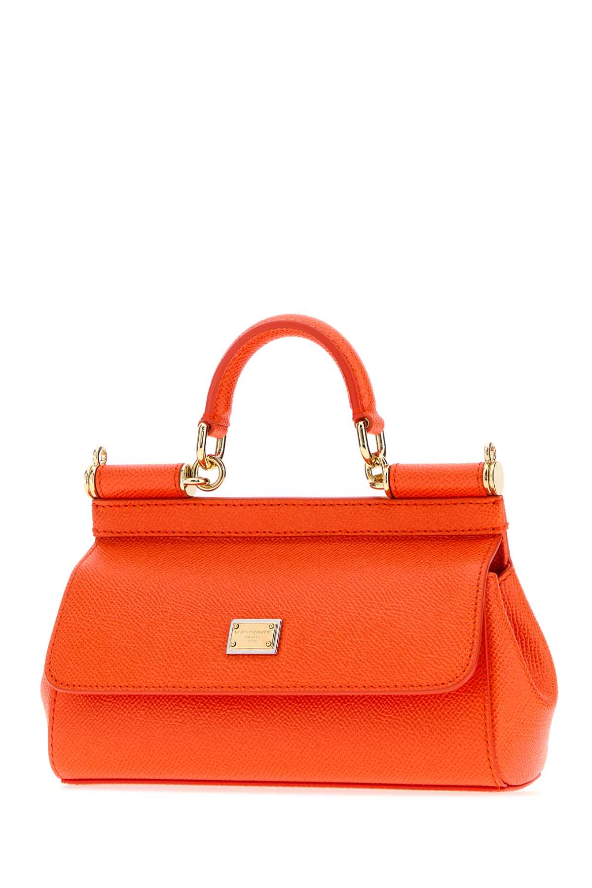Dolce & Gabbana Women Orange Leather Small Sicily Handbag DOLCE & GABBANA