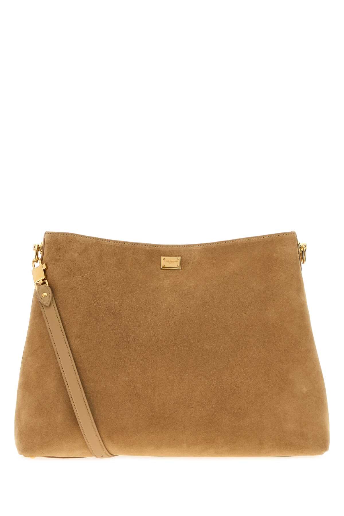 Dolce & Gabbana Women Beige Suede Shopping Bag