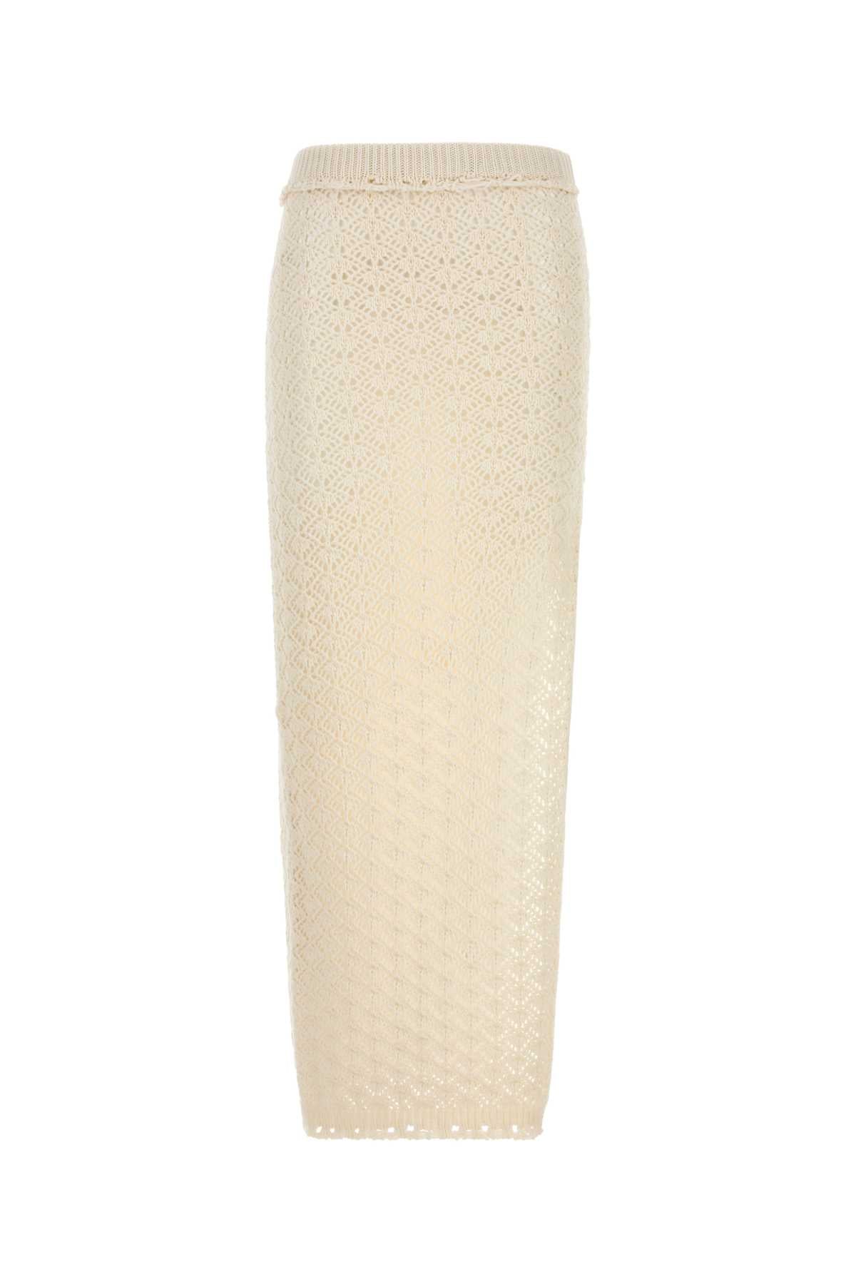 Blumarine Women Ivory Crochet Skirt BLUMARINE
