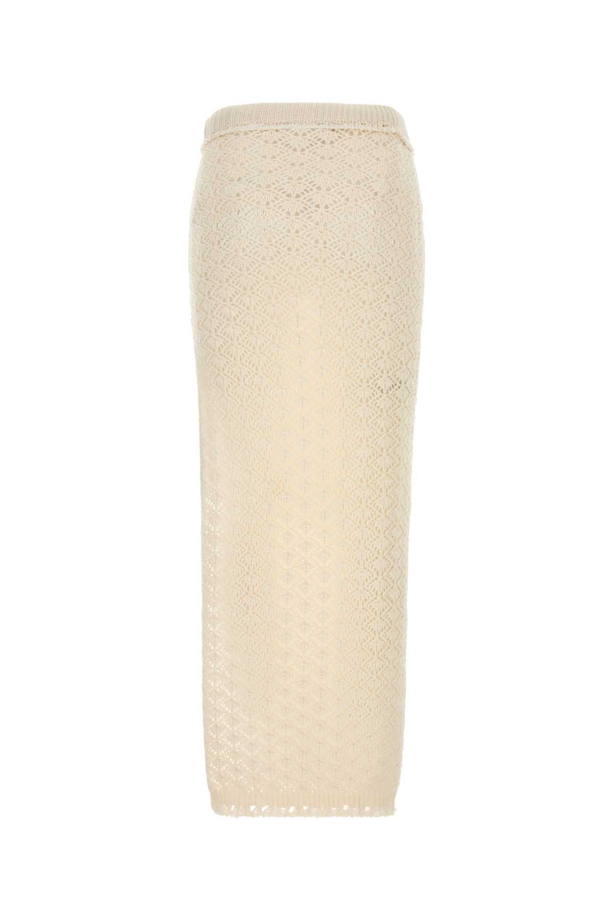 Blumarine Women Ivory Crochet Skirt BLUMARINE