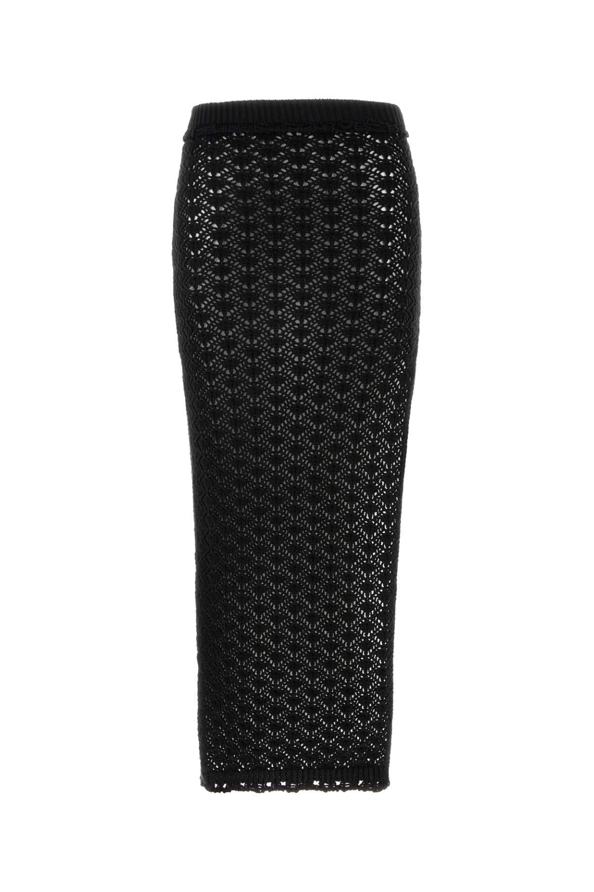 Blumarine Women Black Crochet Skirt BLUMARINE
