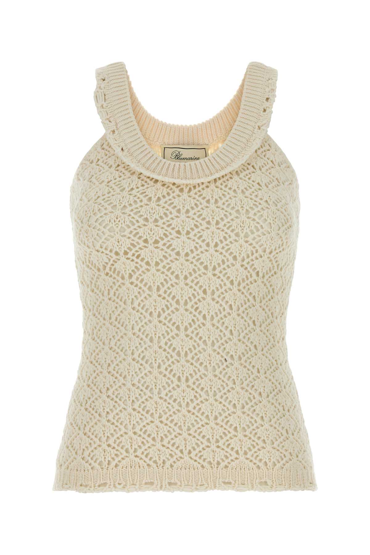 Blumarine Women Ivory Knit Top BLUMARINE