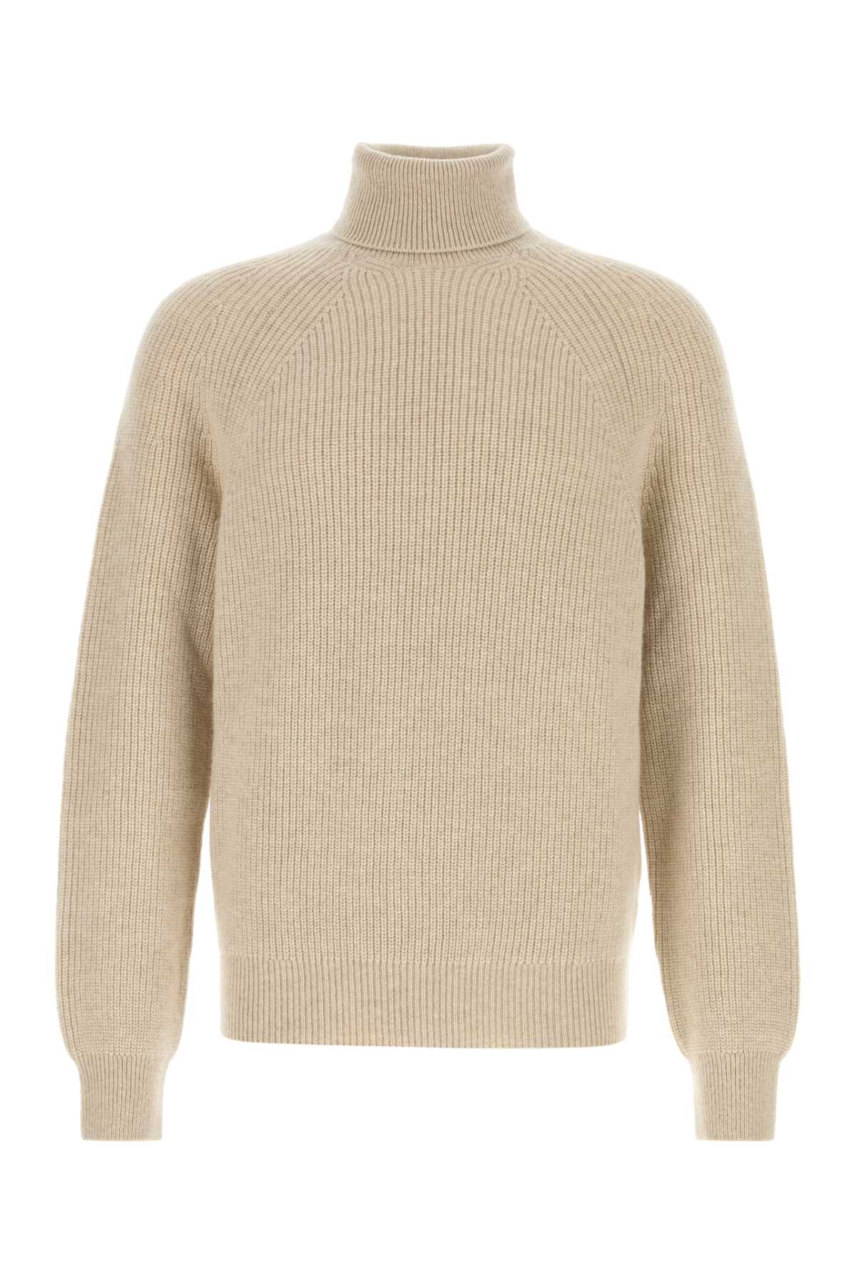 Zegna Men Sand Cashmere Sweater ZEGNA