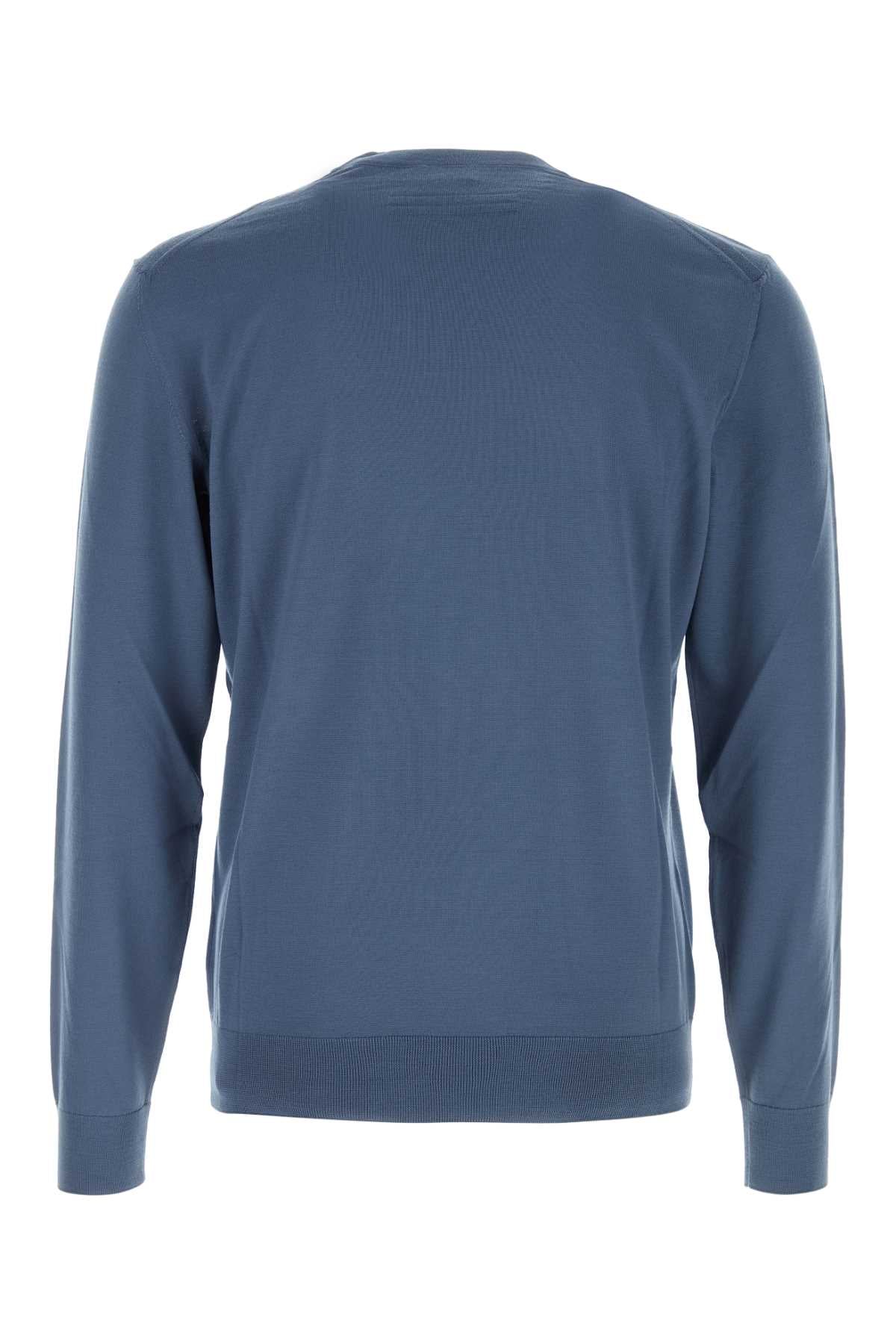 Zegna Men Air Force Blue Wool Sweater ZEGNA