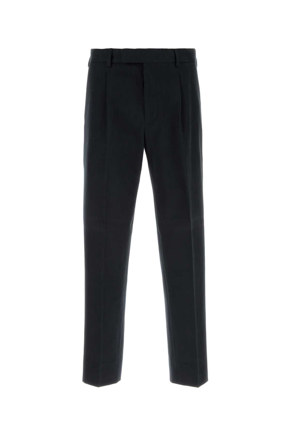 Zegna Men Midnight Blue Cotton Blend Pant ZEGNA