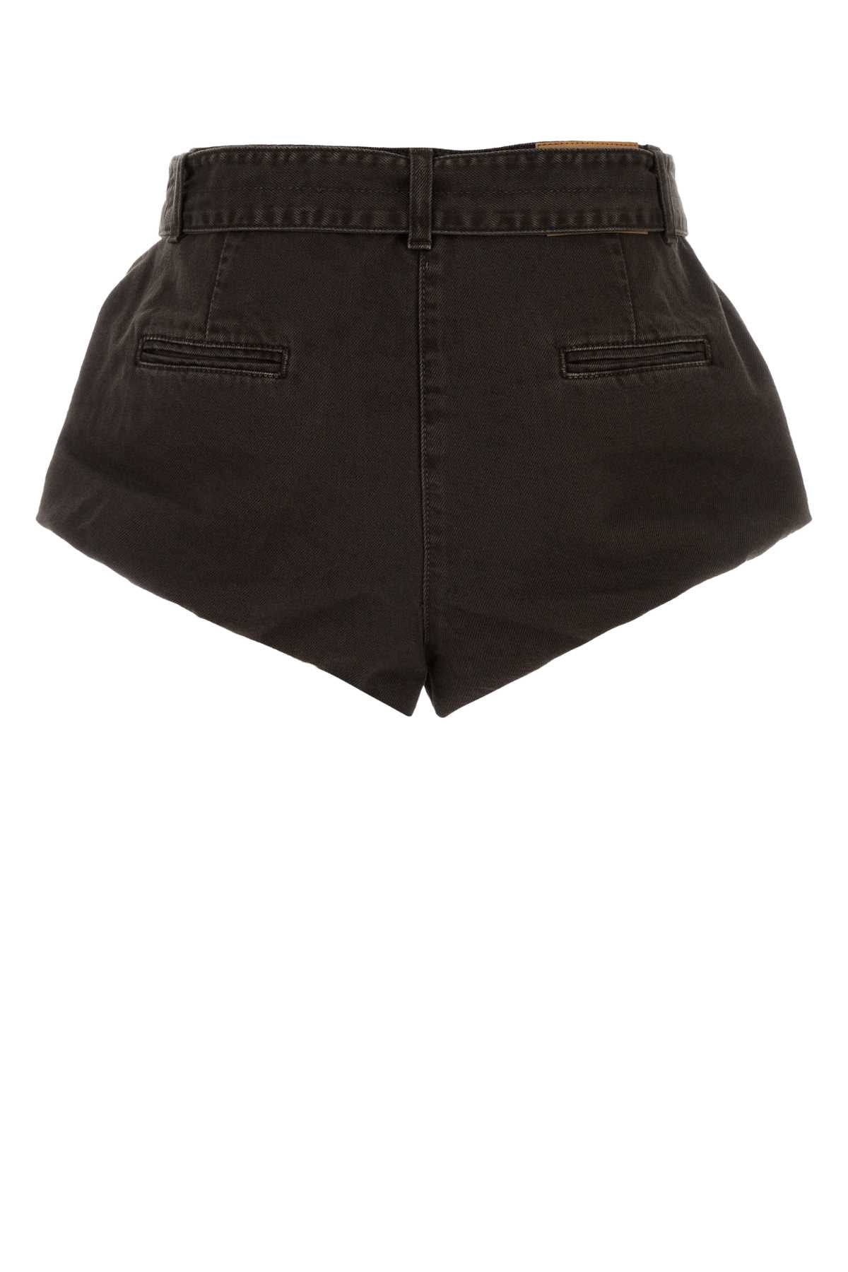 Magda Butrym Women Chocolate Denim Shorts MAGDA BUTRYM