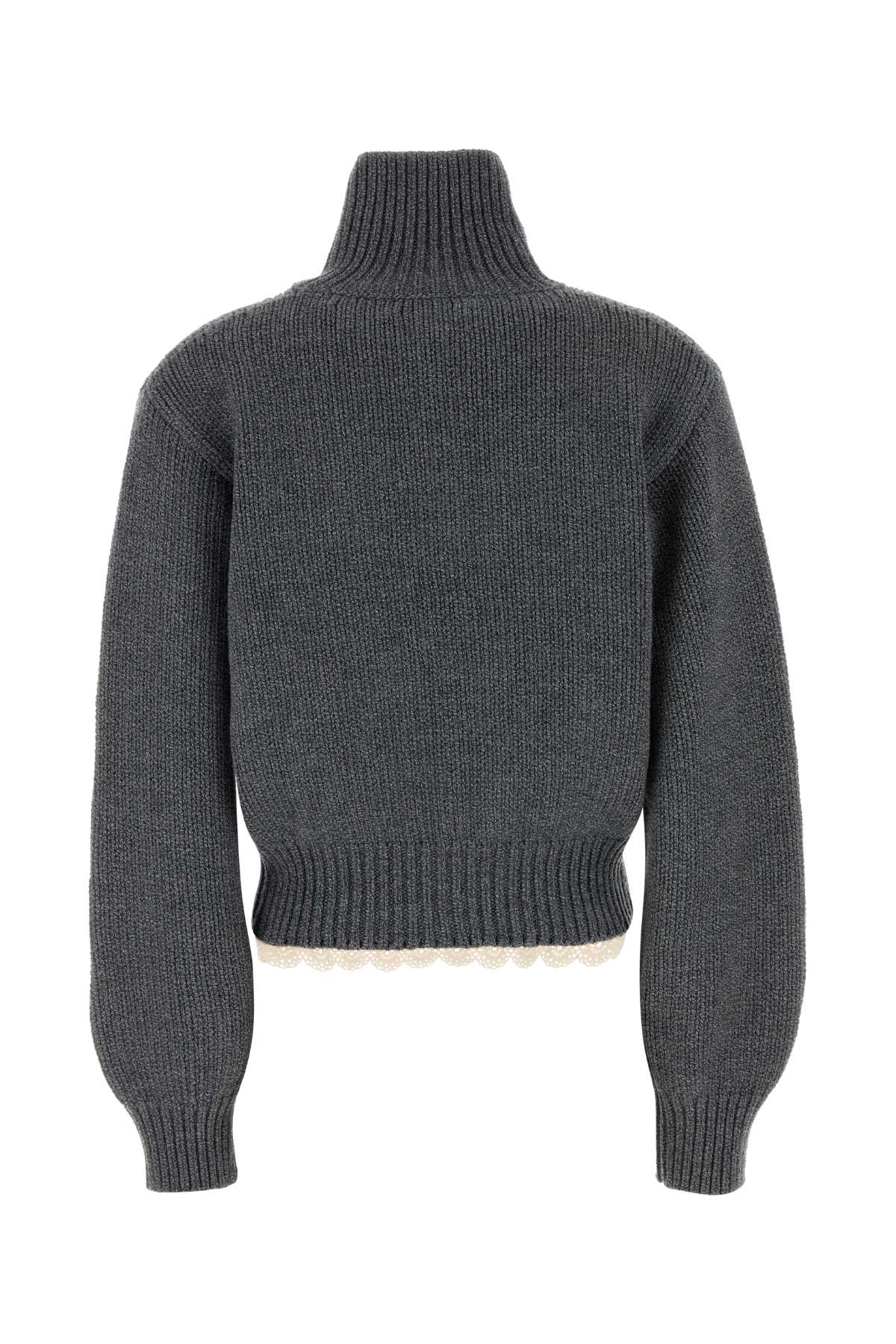 Magda Butrym Women Dark Grey Wool Cardigan MAGDA BUTRYM