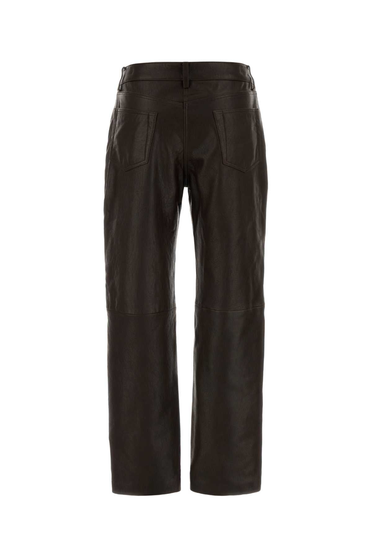 Magda Butrym Women Chocolate Leather Pant MAGDA BUTRYM