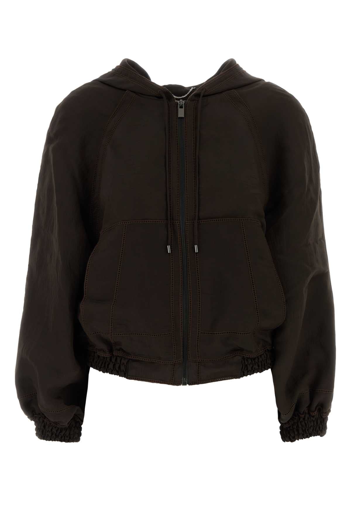 Magda Butrym Women Chocolate Viscose Blend Windbreaker MAGDA BUTRYM