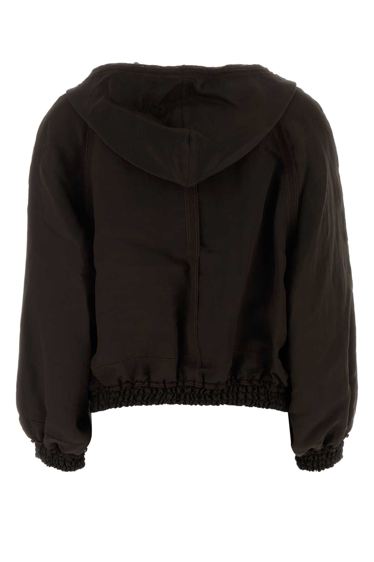 Magda Butrym Women Chocolate Viscose Blend Windbreaker MAGDA BUTRYM