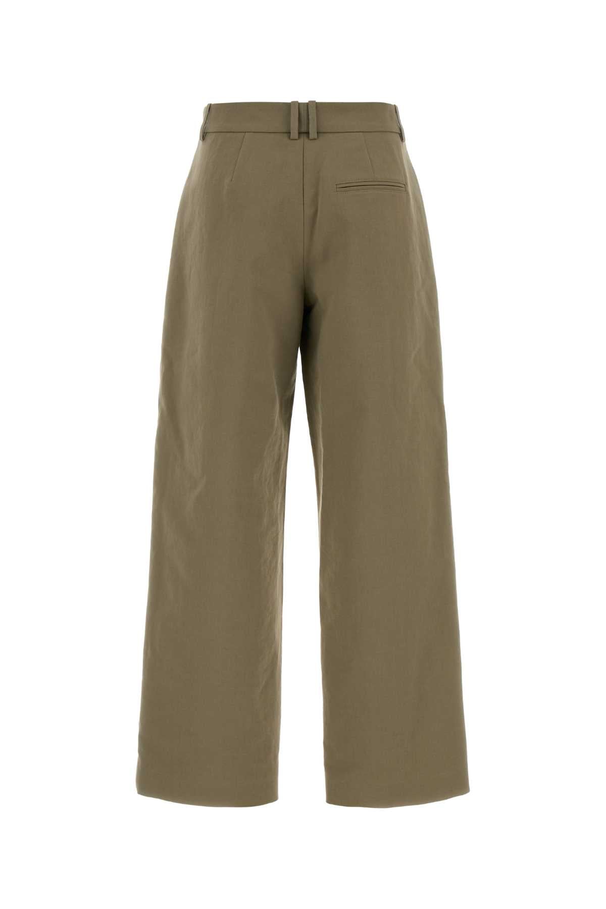 Magda Butrym Women Khaki Cotton Wide-Leg Pant MAGDA BUTRYM