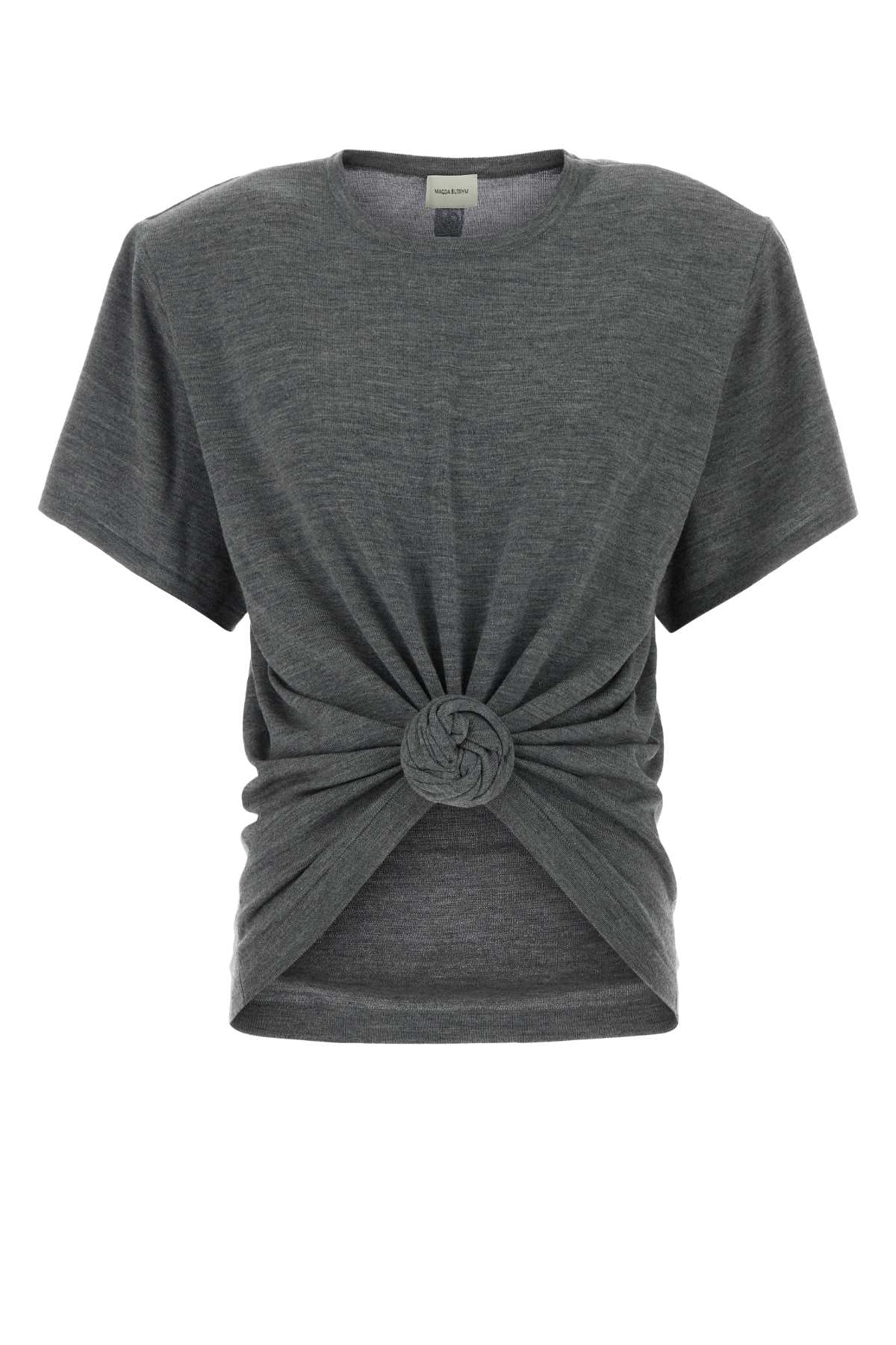 Magda Butrym Women Grey Wool T-Shirt MAGDA BUTRYM