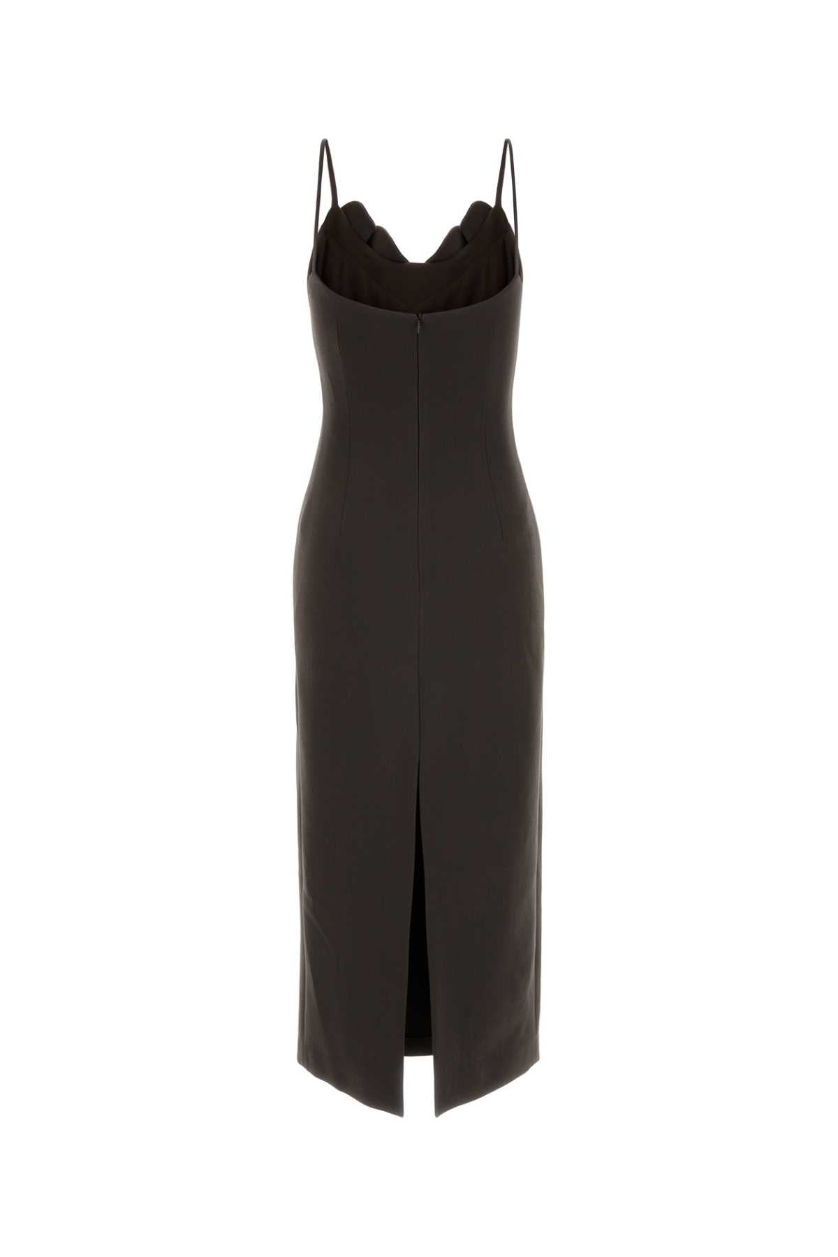 Magda Butrym Women Chocolate Stretch Wool Dress MAGDA BUTRYM