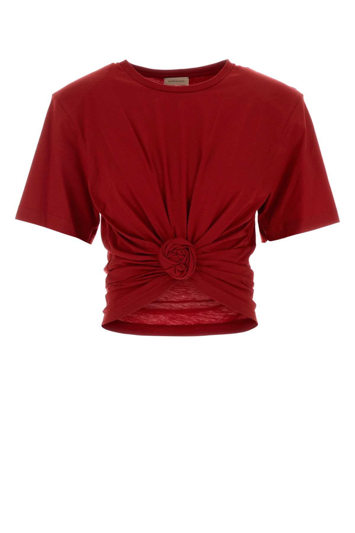 Magda Butrym Women Red Cotton Blend T-Shirt MAGDA BUTRYM