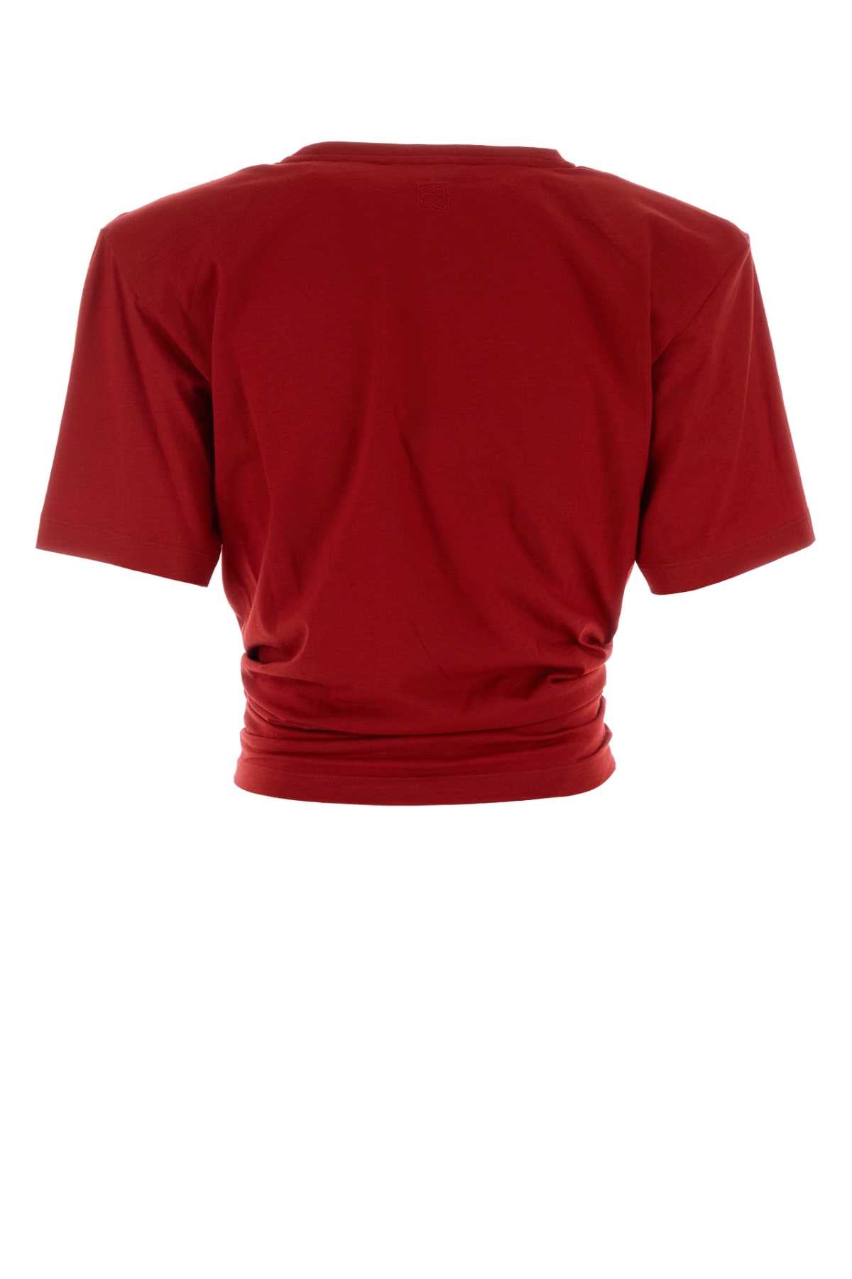 Magda Butrym Women Red Cotton Blend T-Shirt MAGDA BUTRYM